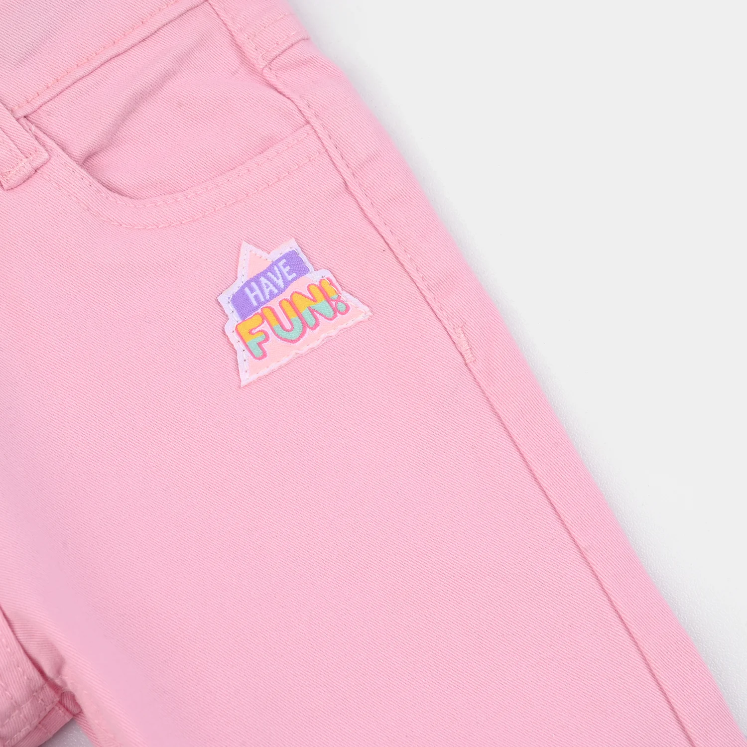 Infant Girls Cotton Twill Pant - Candy Pink - Image 3