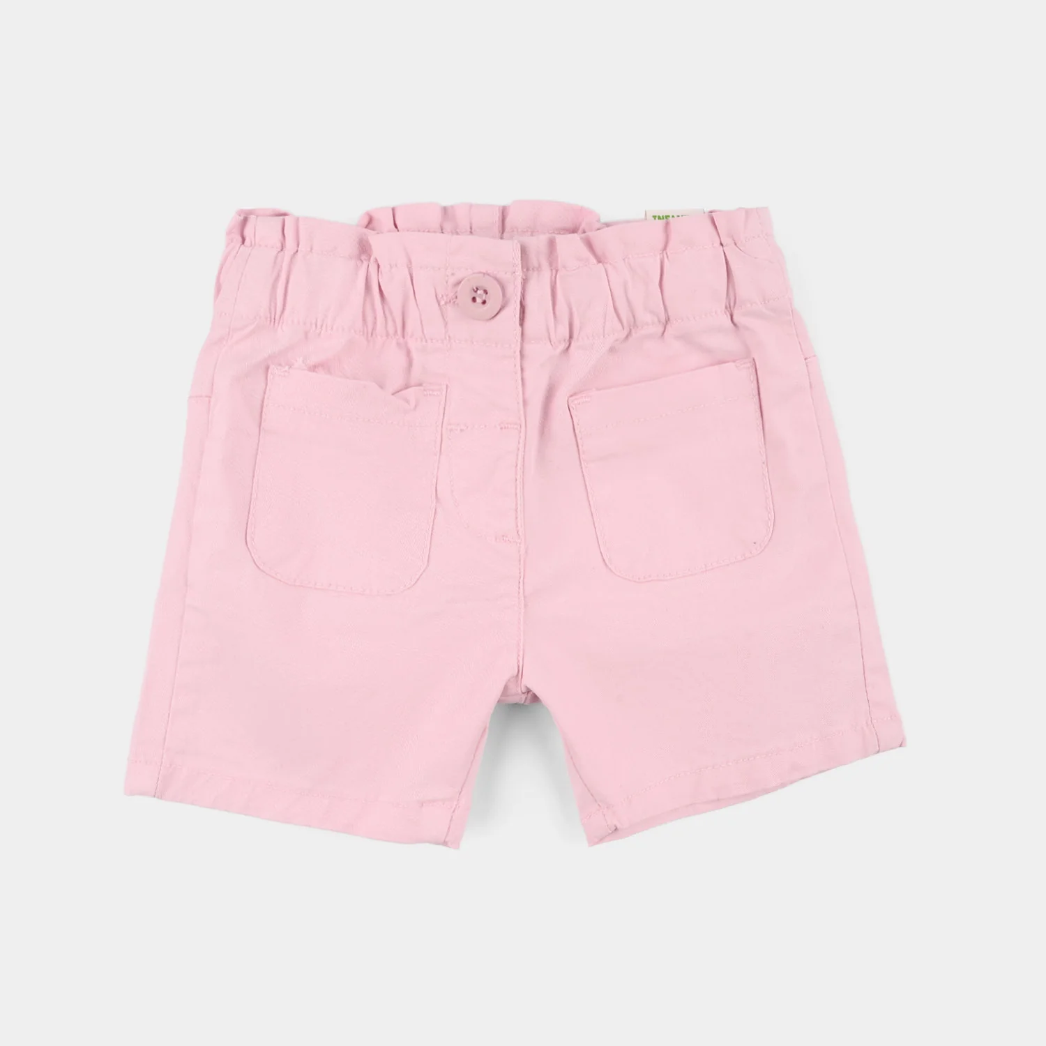 Infant Girls Cotton Twill Shorts - Pink