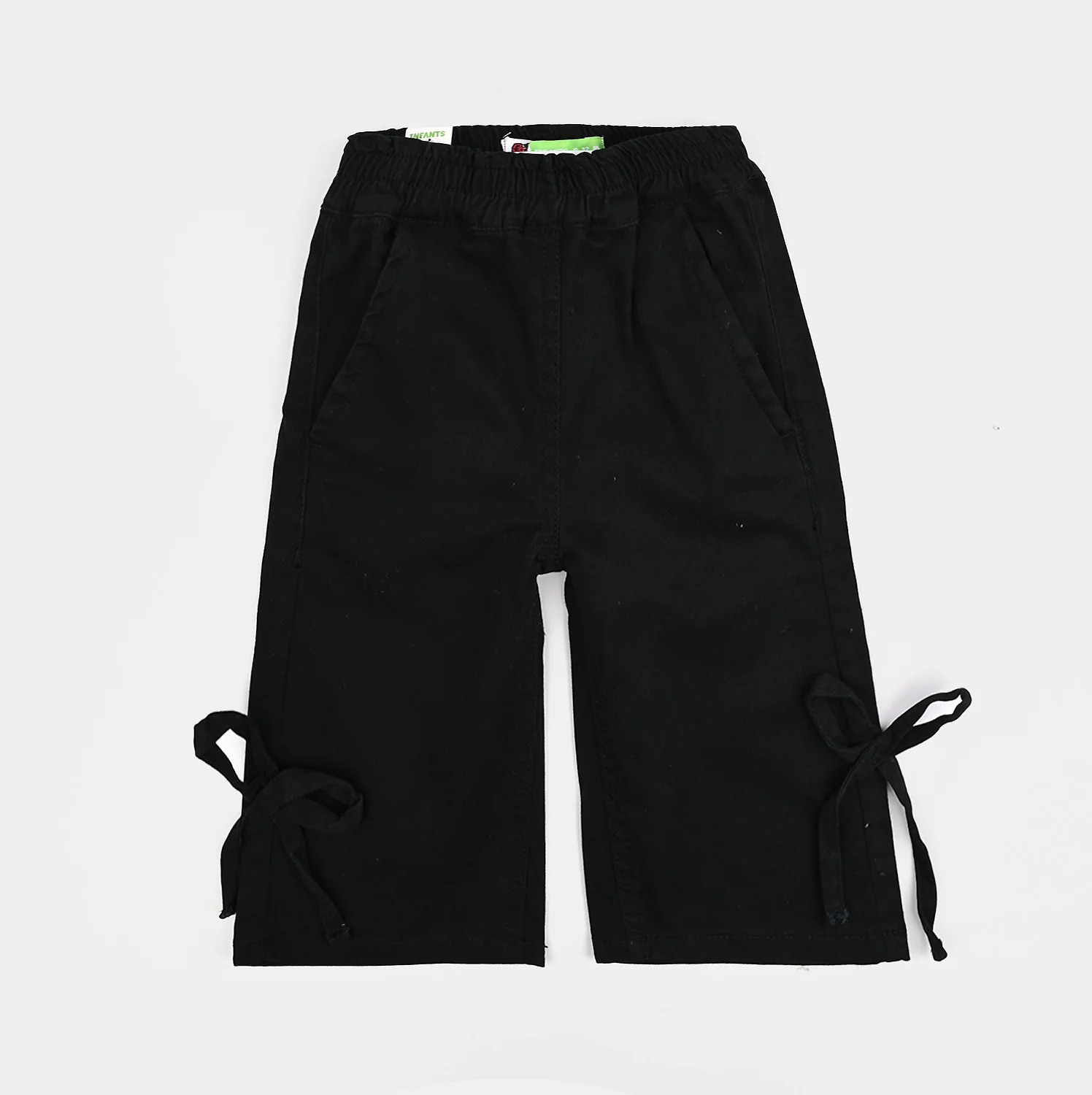 Infant Girls Cotton Twills Pant Bow-BLACK