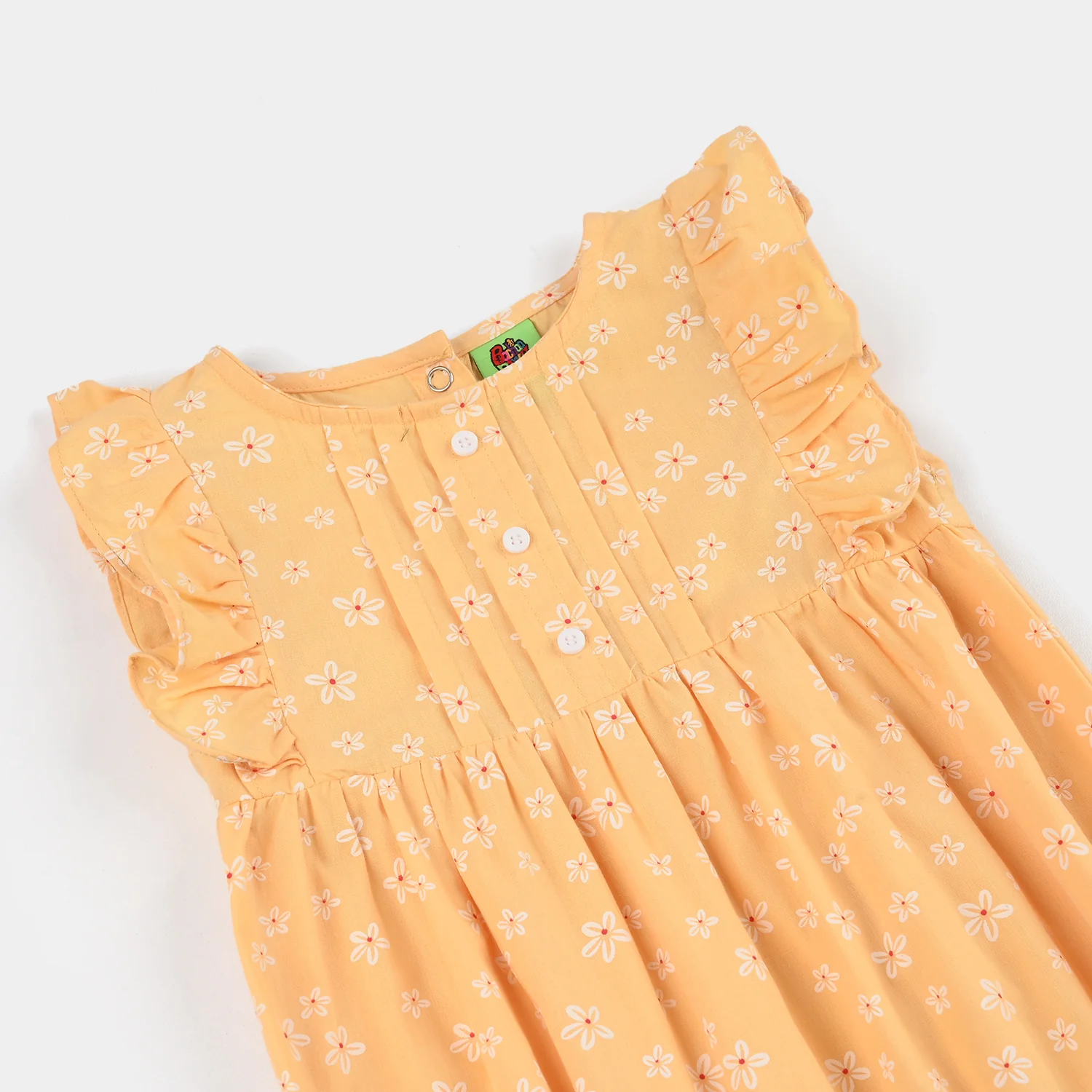 Infant Girls Cotton Woven Romper - Yellow - Image 2