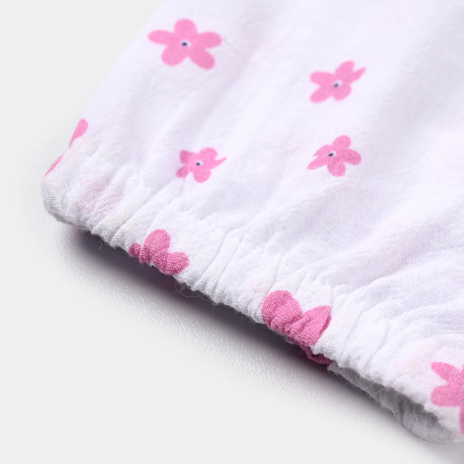 Infant Girls Cotton Woven Romper (Petal Play) - White - Image 3