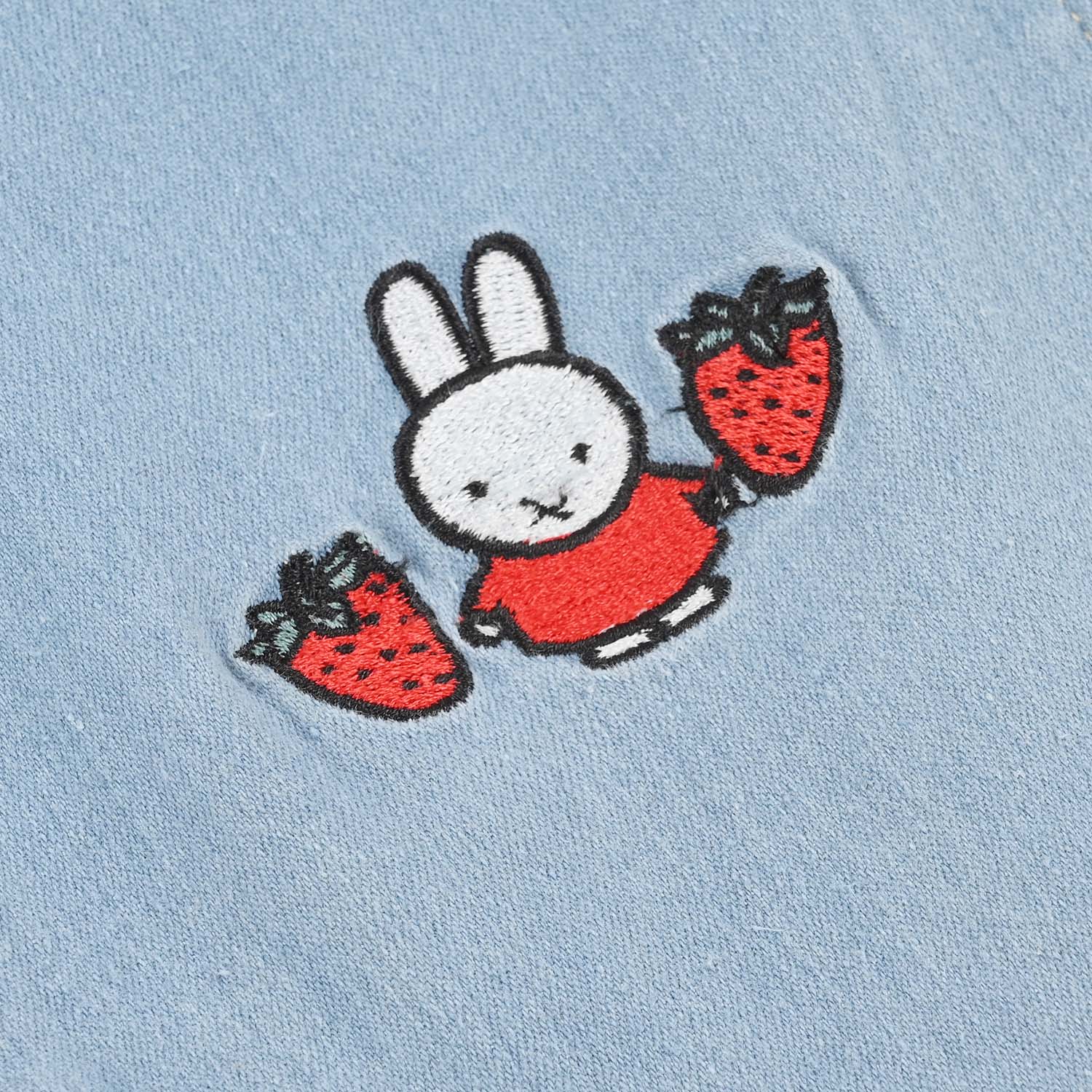 Infant Girls Denim Rigid Overall (Cherry) - Light Blue - Image 3