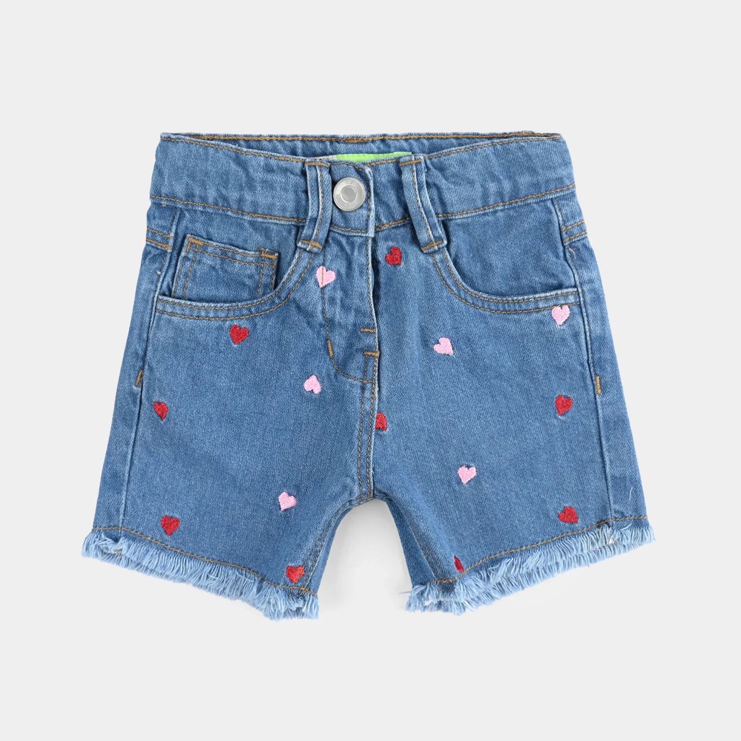 Infant Girls Denim rigid SHORT HEARTS-Light.Blue