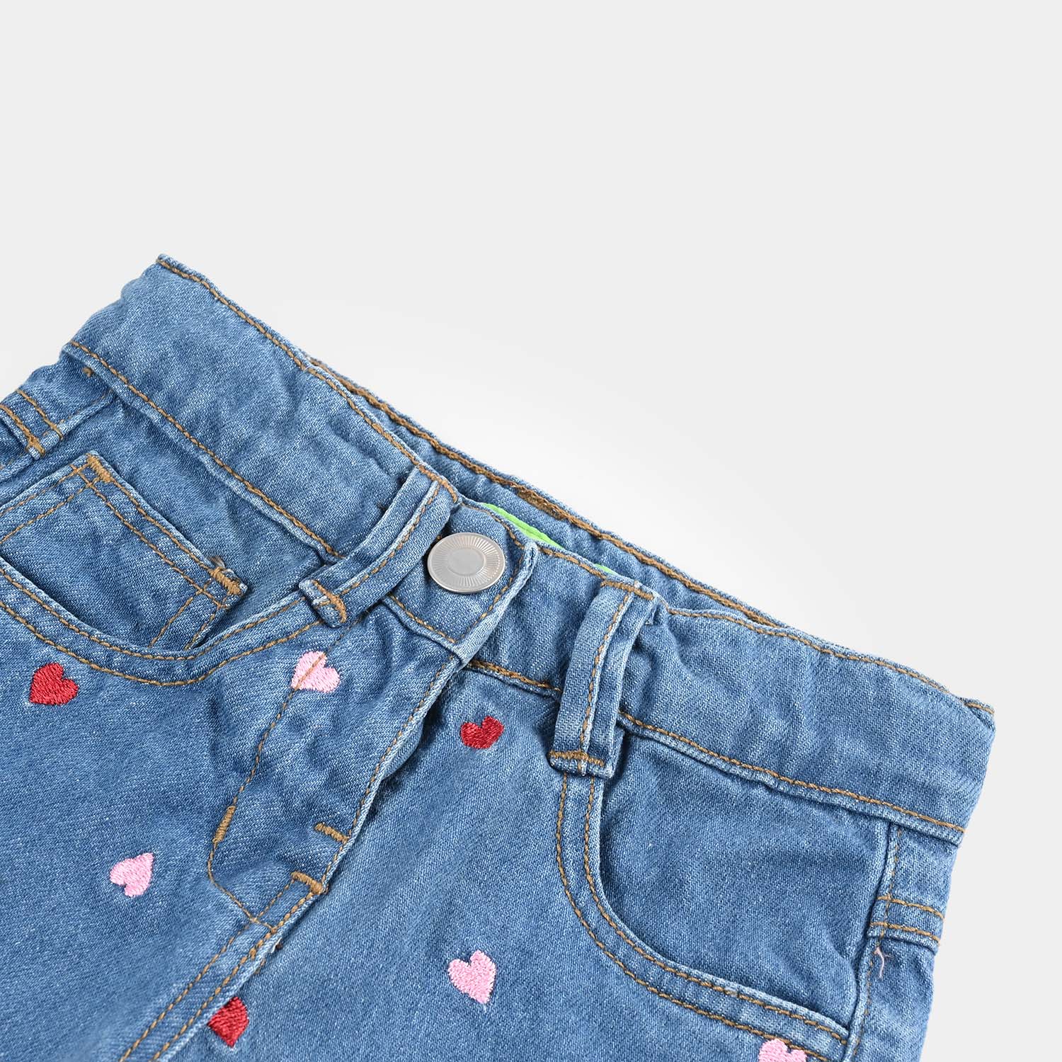 Infant Girls Denim rigid SHORT HEARTS-Light.Blue - Image 2