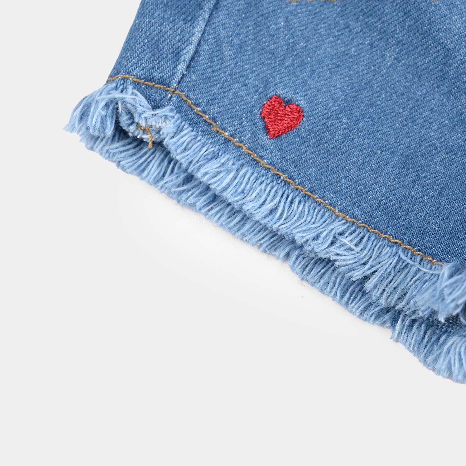 Infant Girls Denim rigid SHORT HEARTS-Light.Blue - Image 3