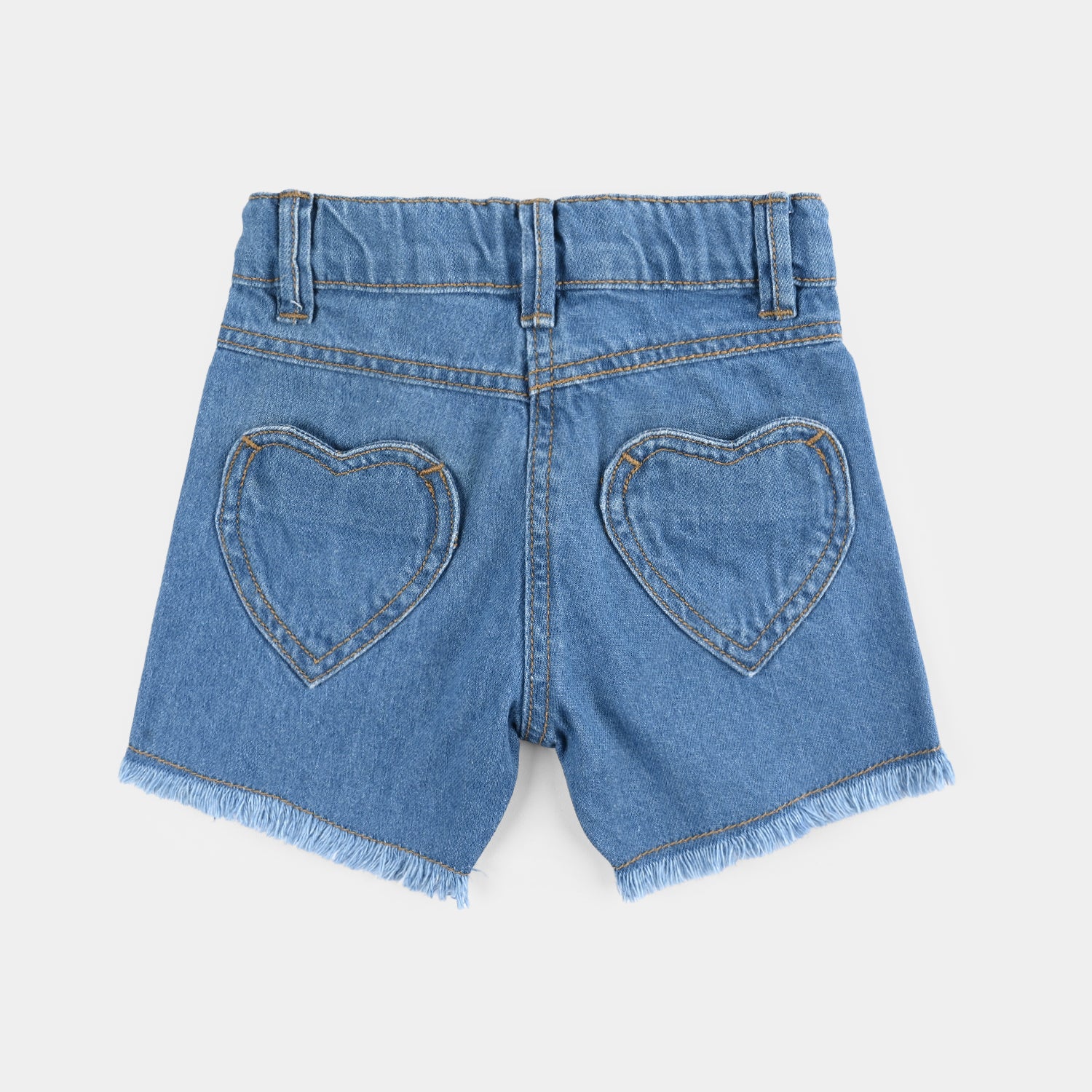 Infant Girls Denim rigid SHORT HEARTS-Light.Blue - Image 4