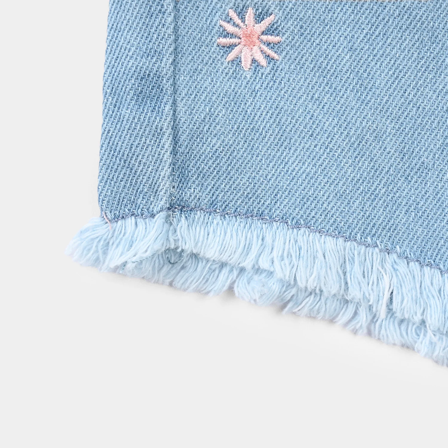 Infant Girls Denim Rigid Shorts - Light Blue - Image 3