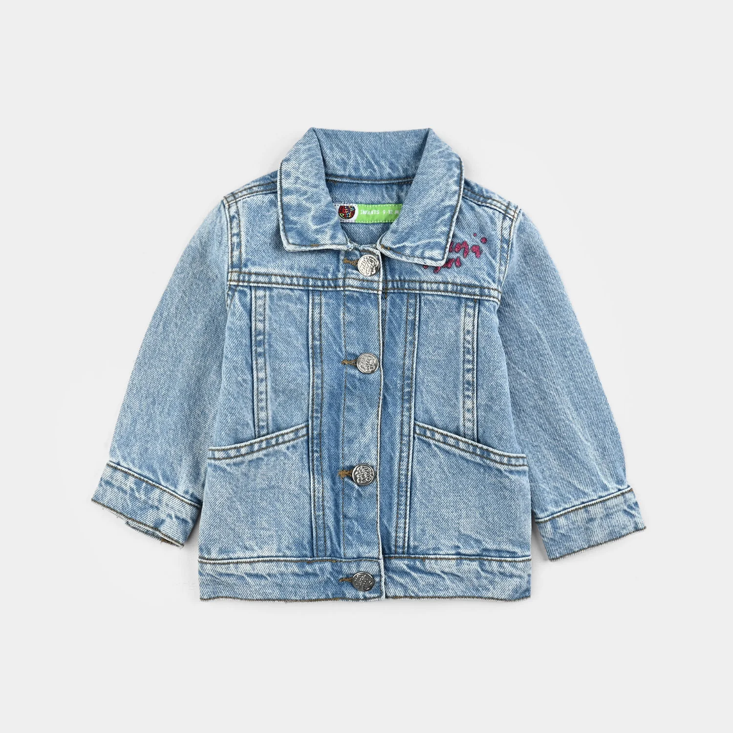 Infant Girls Denim Stretch Jacket - Mid Blue