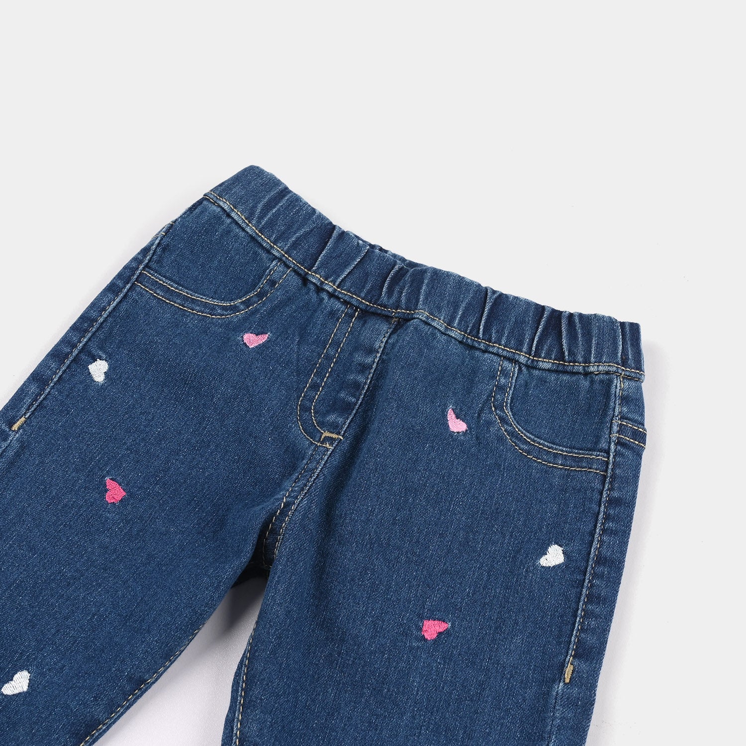 Infant Girls Denim Stretch Jeggings - Mid Blue - Image 2