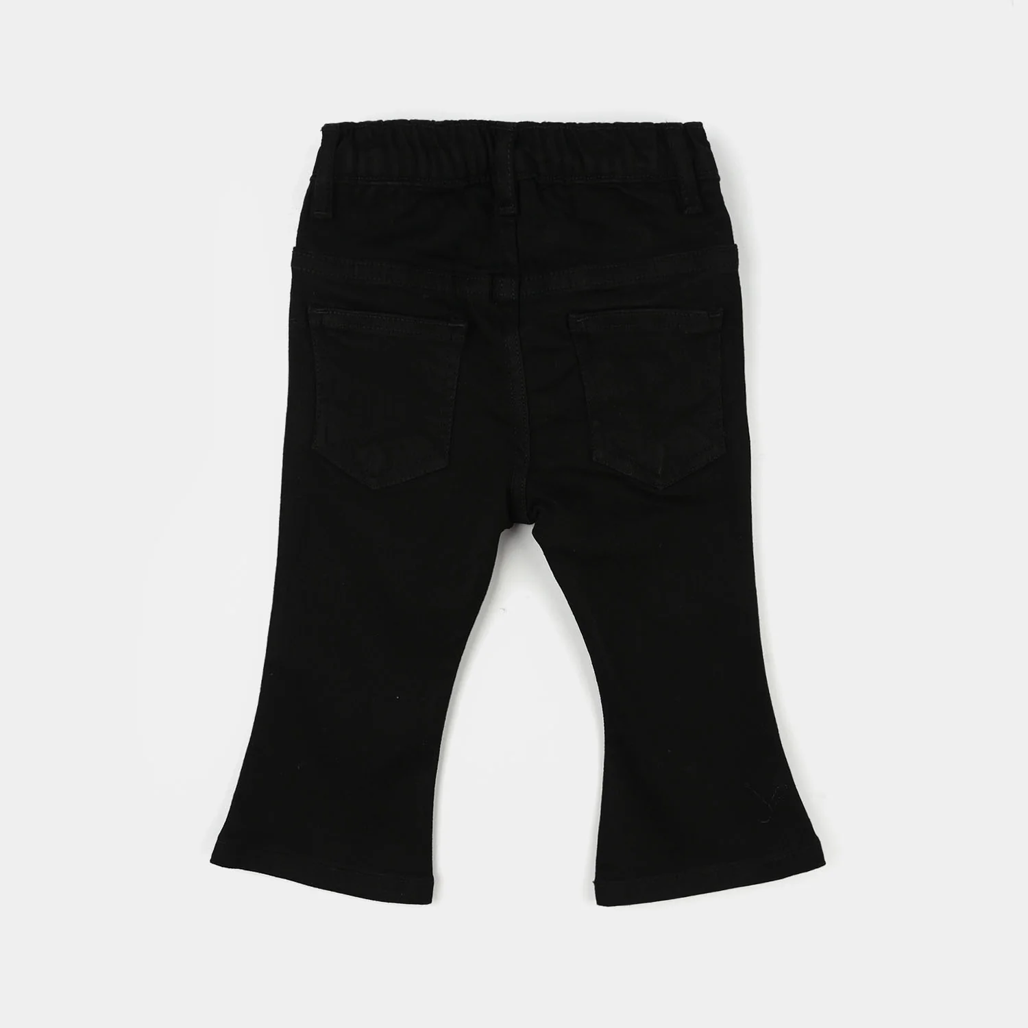 Infant Girls Denim Stretch Pant (All Over Flowers) - Black - Image 4