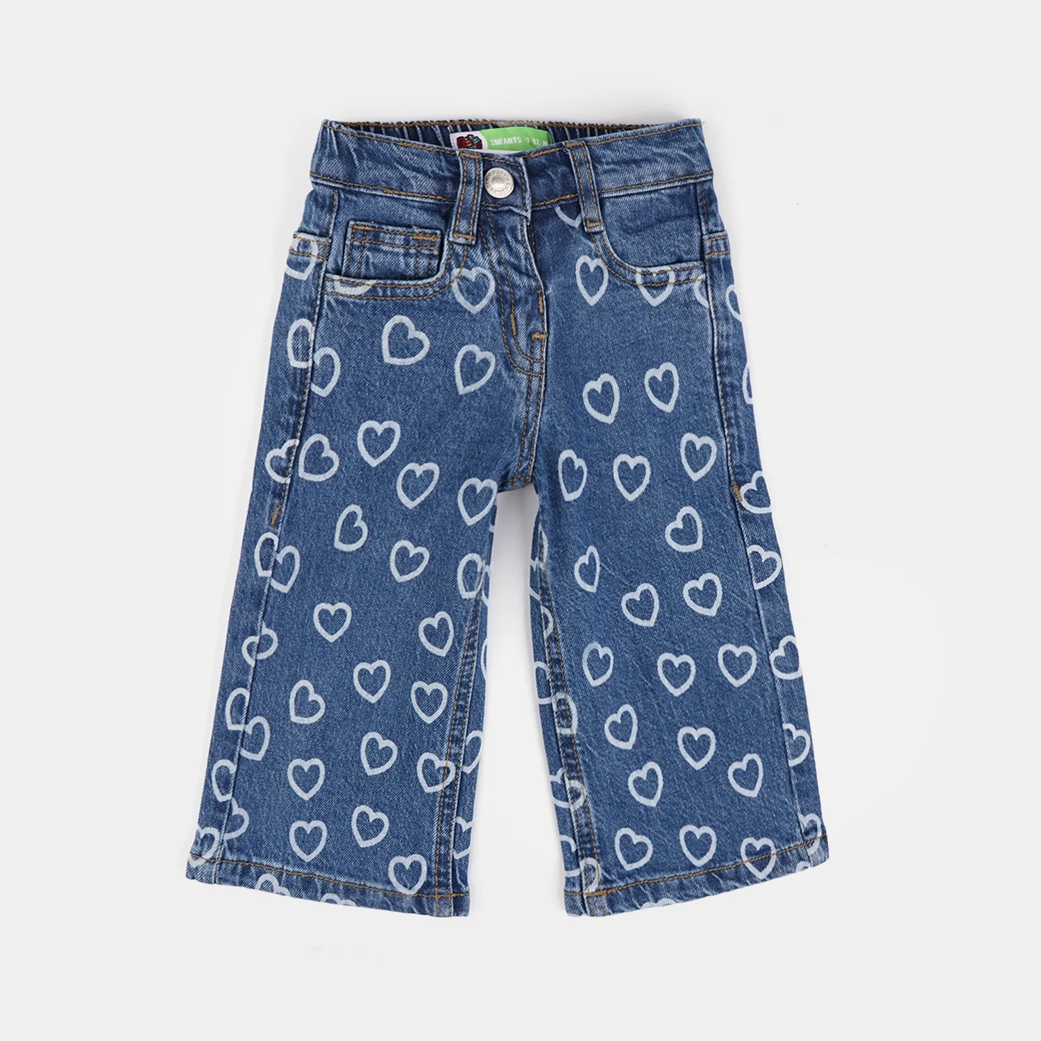 Infant Girls Denim Stretch Pant - Mid Blue