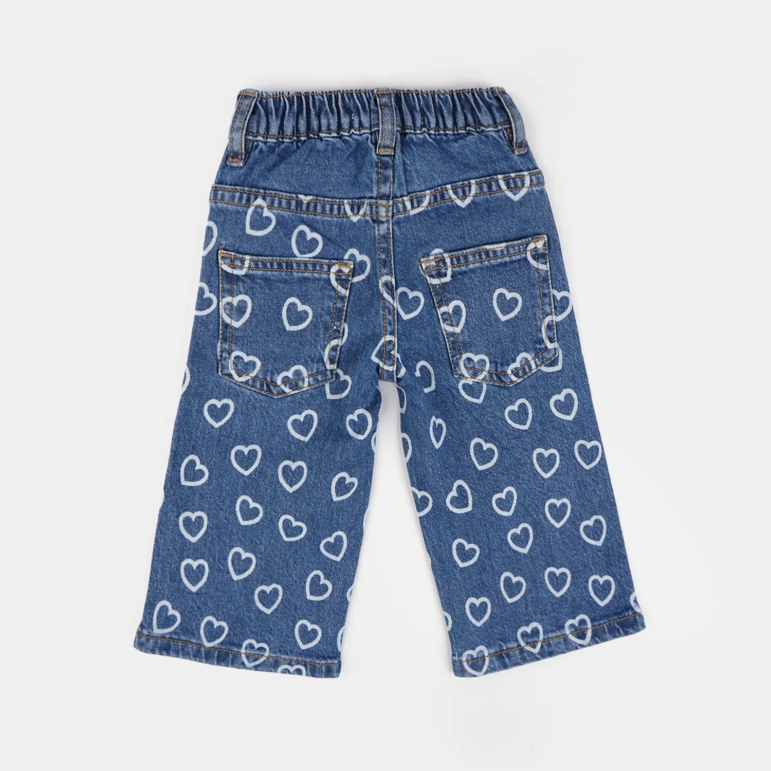 Infant Girls Denim Stretch Pant - Mid Blue - Image 3