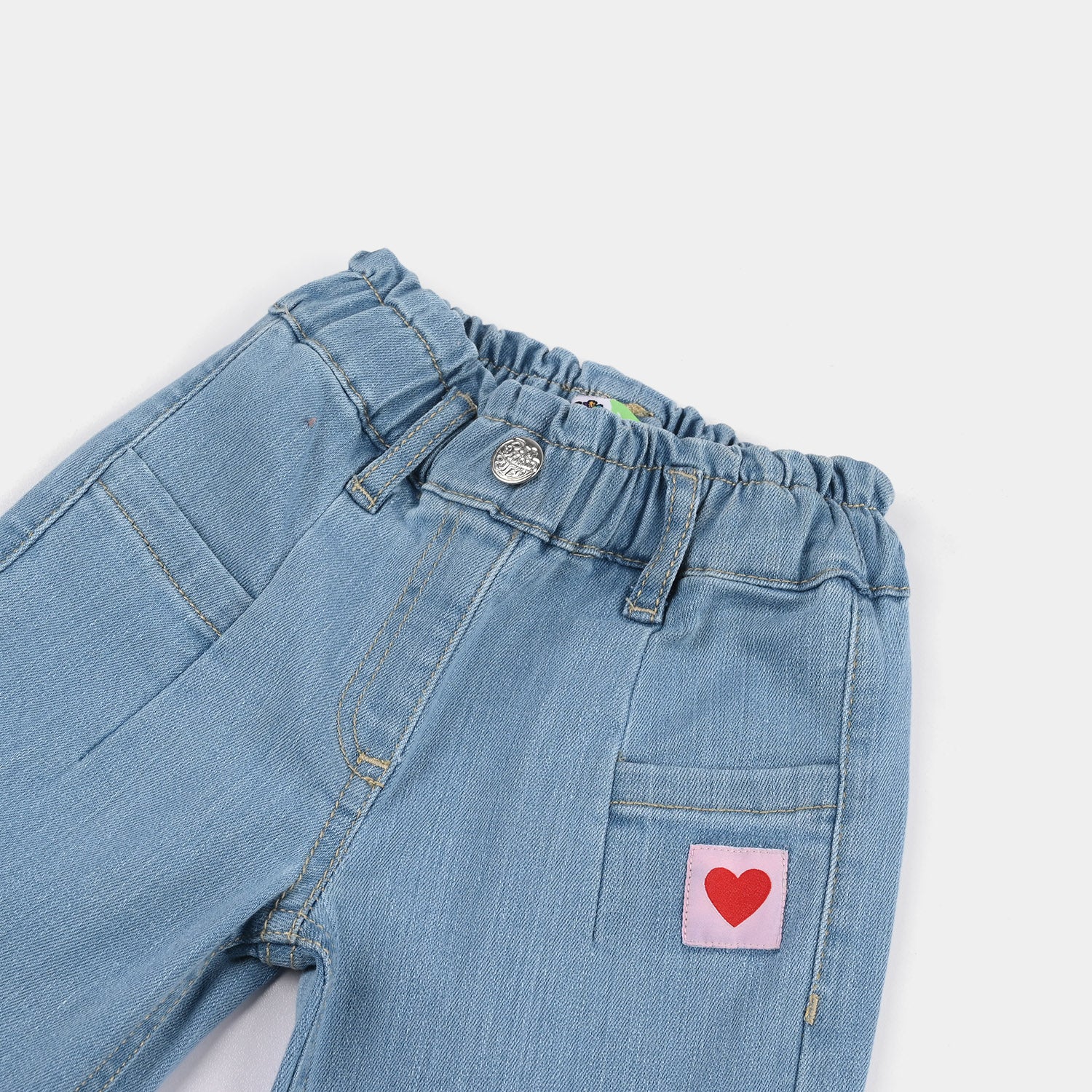 Infant Girls Denim Stretch Pants - Light Blue - Image 2
