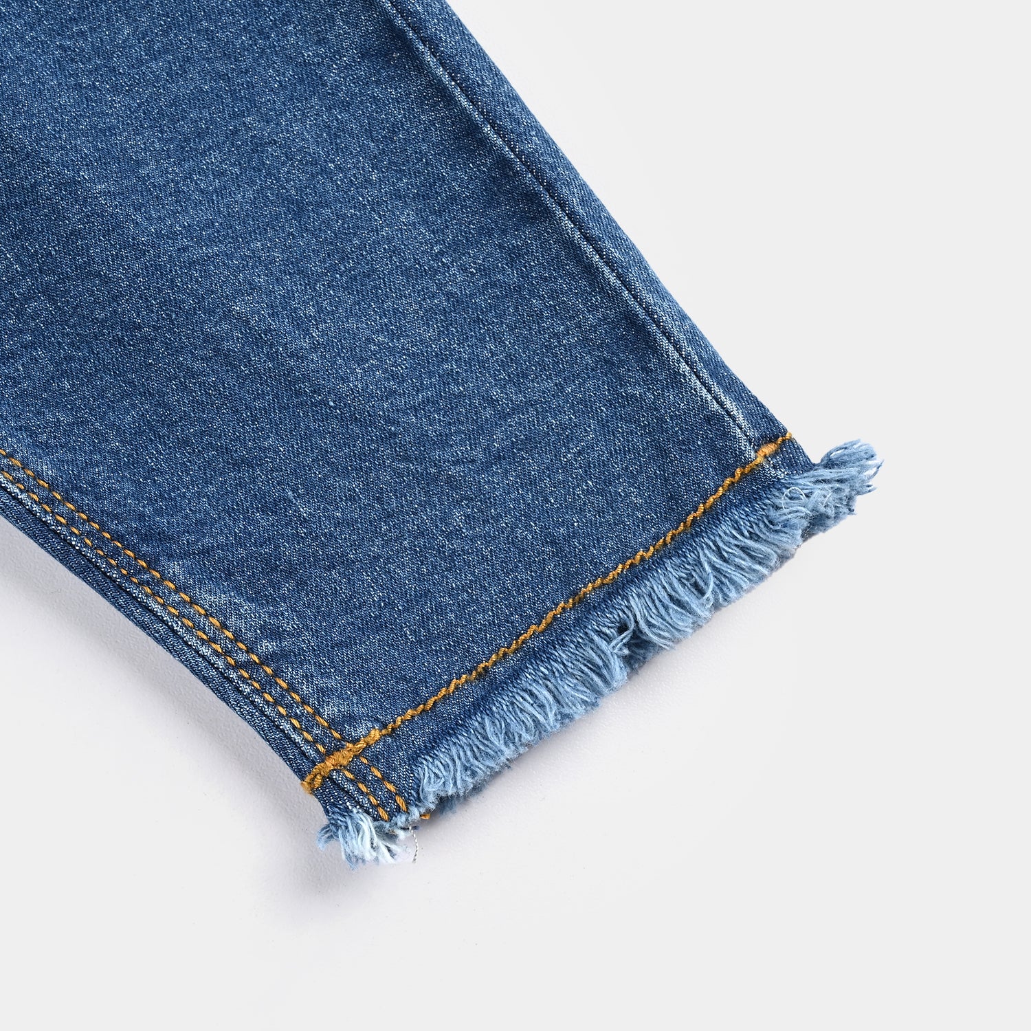 Infant Girls Denim Stretch Pant Heart Shape Studs-DARK BLUE - Image 3