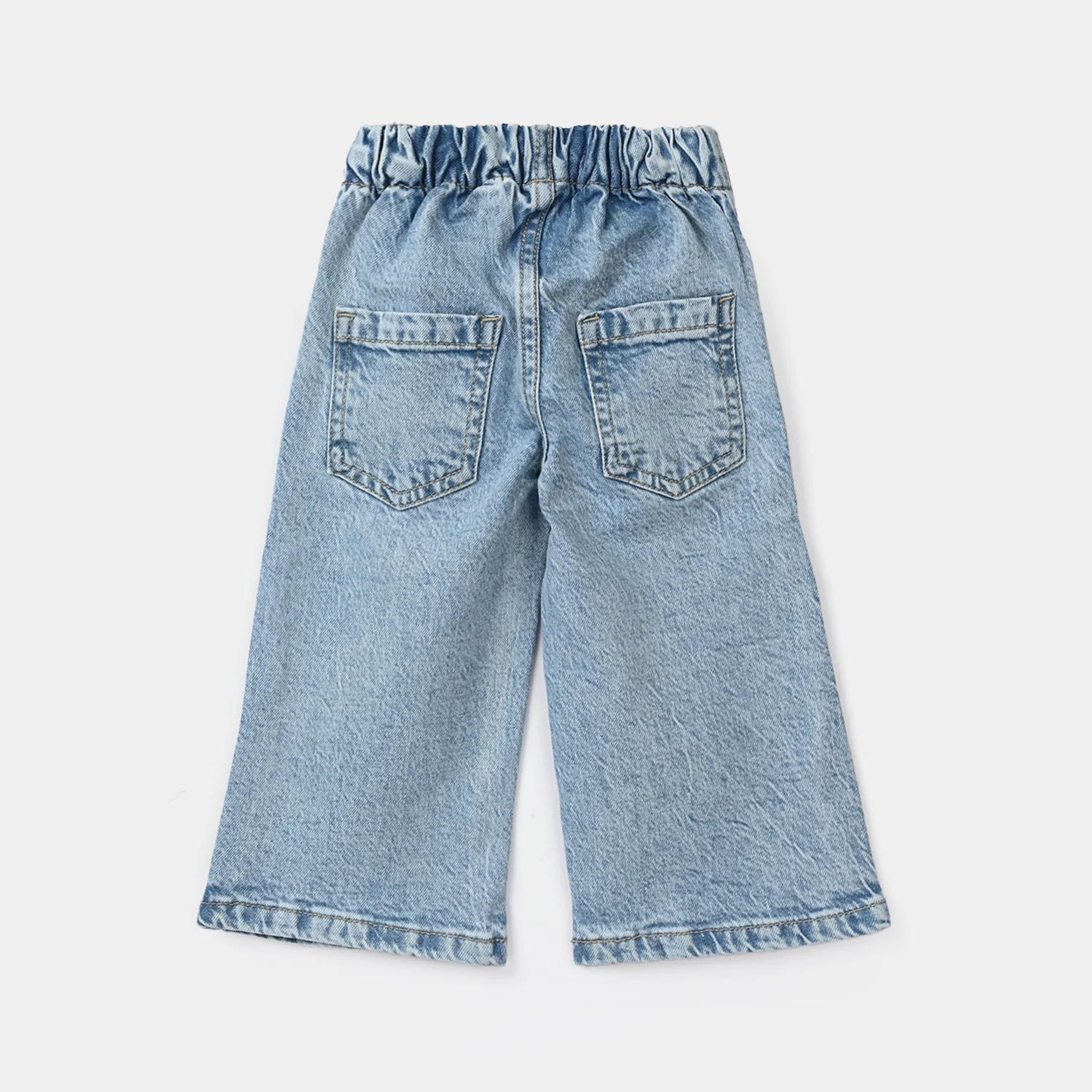 Infant Girls Denim Stretch Pants - Mid Blue - Image 4