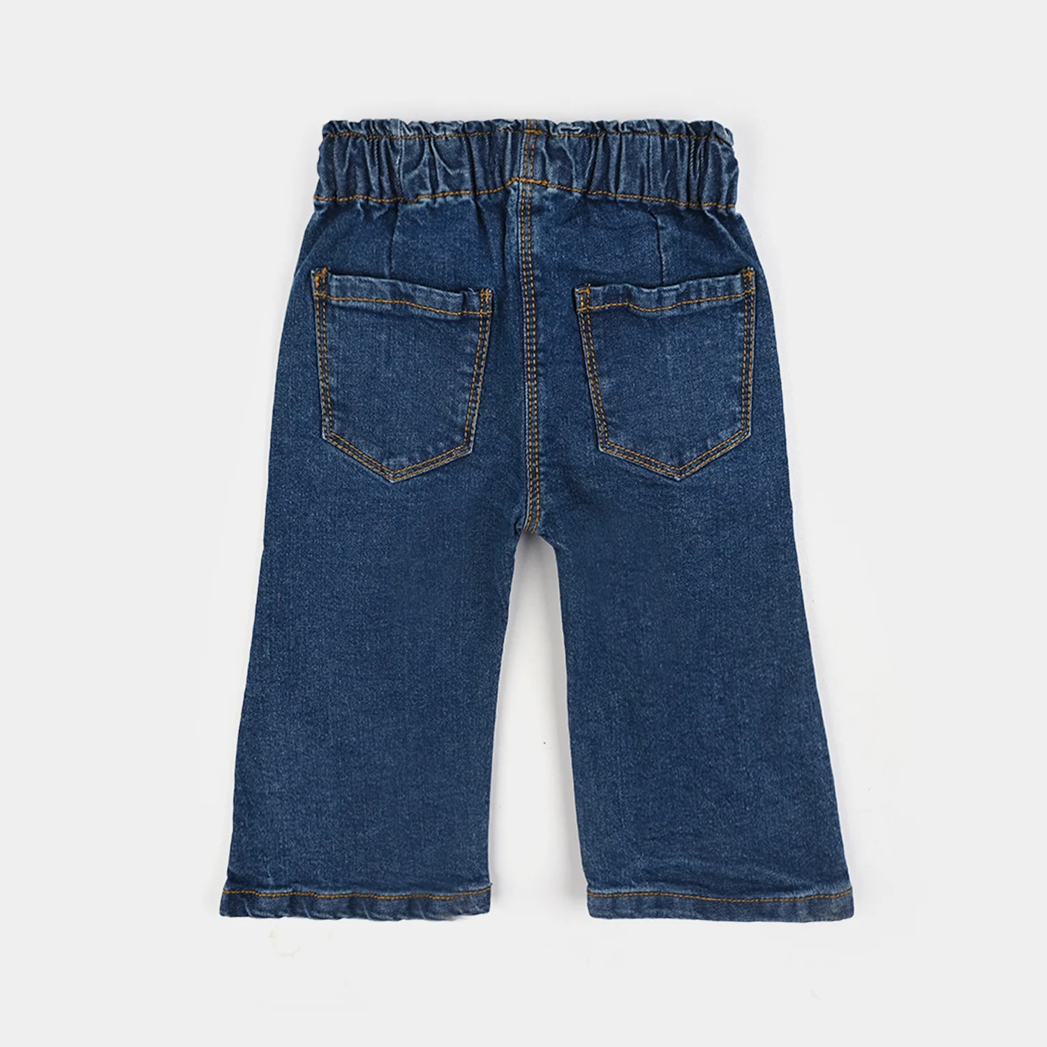 Infant Girls Denim Stretch Pant-Mid Blue - Image 4