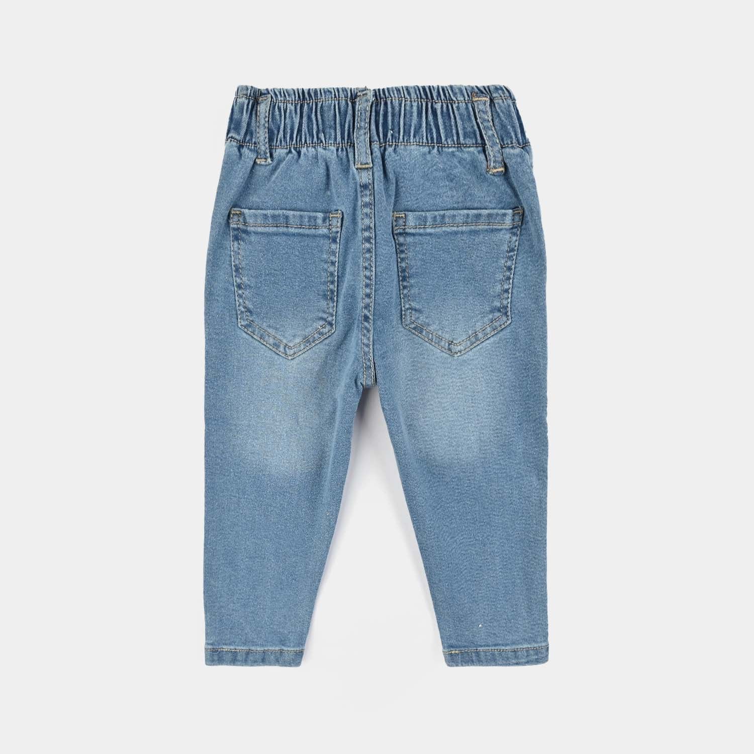 Infant Girls Denim Stretch Pant - Light Blue - Image 4