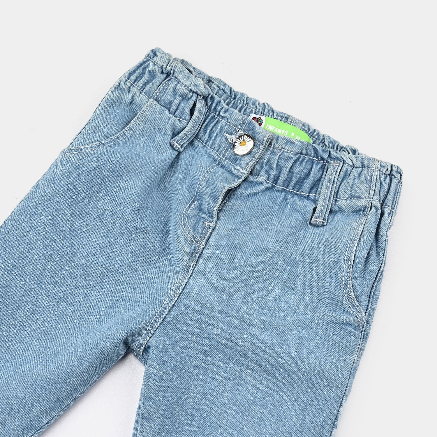 Infant Girls Denim Stretch Pant Twinkle Edge-Mid Blue - Image 2