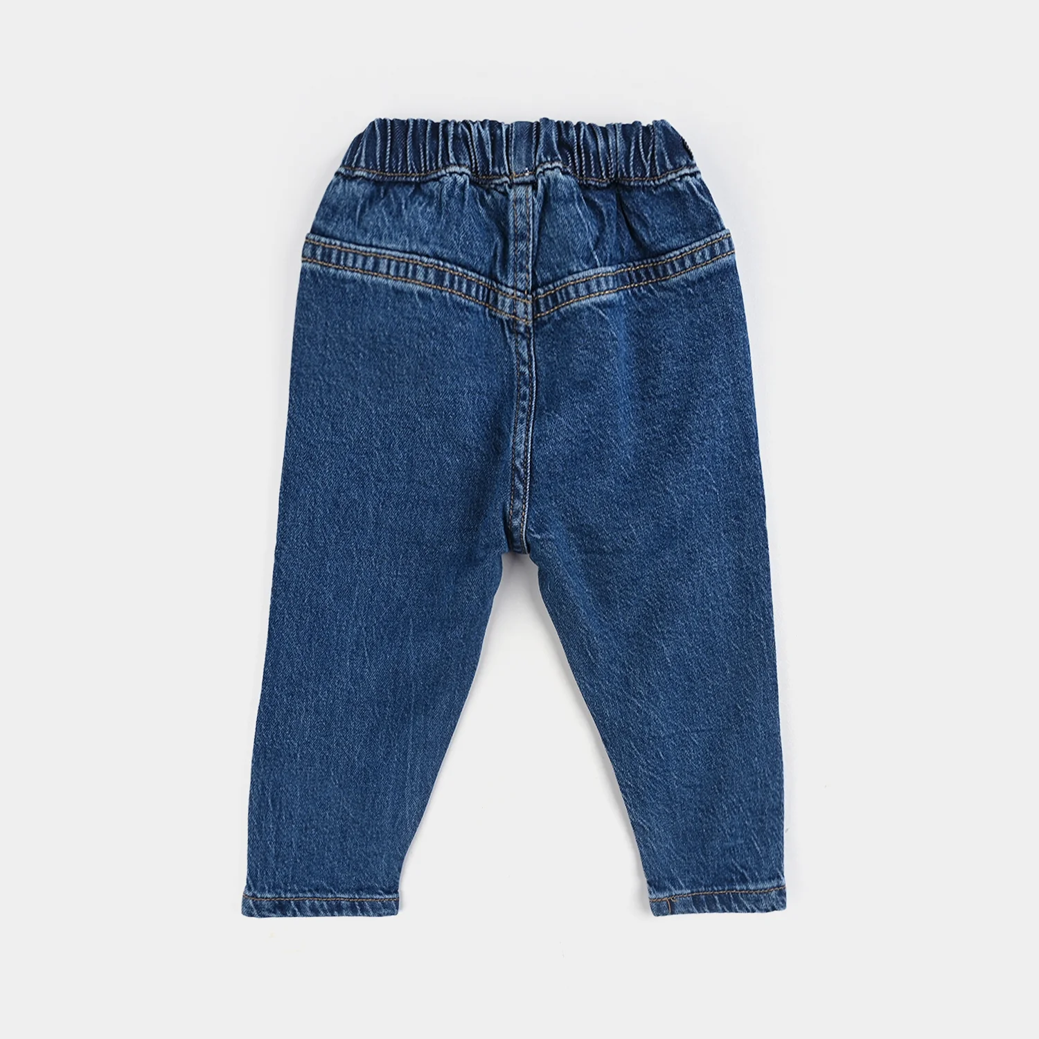Infant Girls Denim Stretch Pant - Mid Blue - Image 4