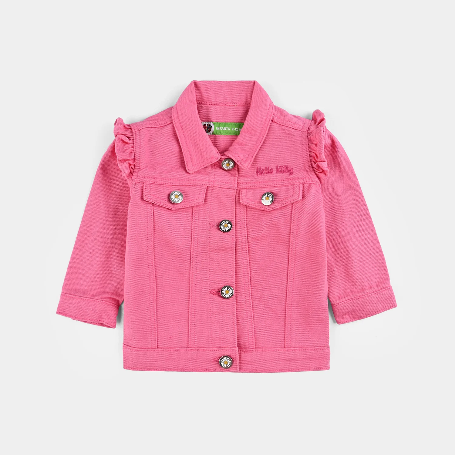 Infant Girls Denim Stretch Woven Jacket Character-Pink