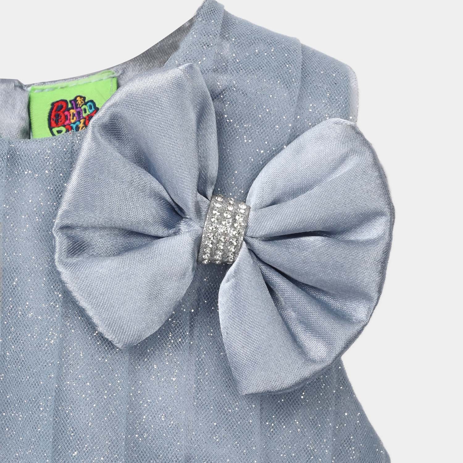 Infant Girls Net Fancy Frock - Grey - Image 2