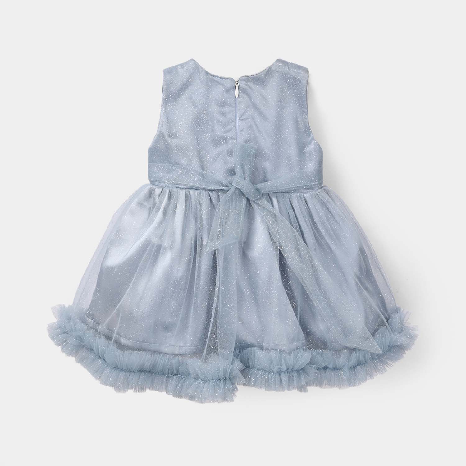 Infant Girls Net Fancy Frock - Grey - Image 4