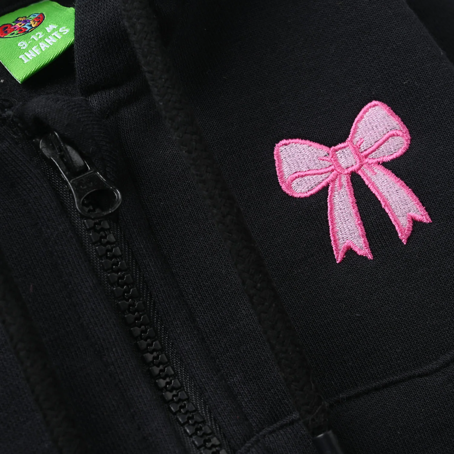 Infant Girls Fleece Jacket (Pink Bow) - Black - Image 5