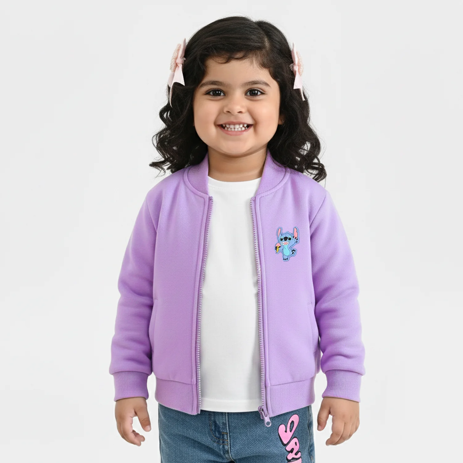 Infant Girls Fleece Jacket STITCH-PURPLE