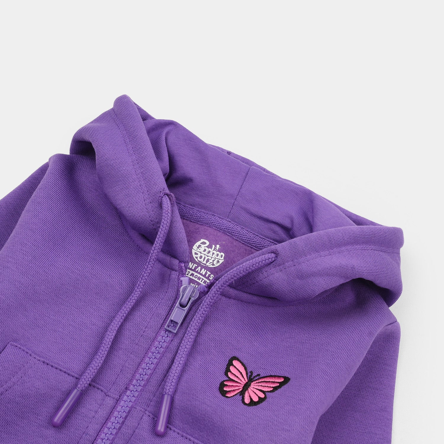 Infant Girls Fleece Knitted Jacket - Purple - Image 3