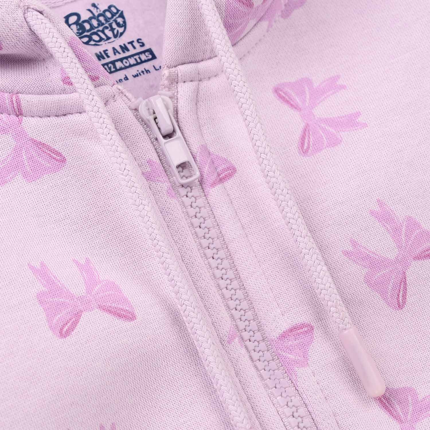 Infant Girls Fleece Knitted Jacket Bow - Image 2