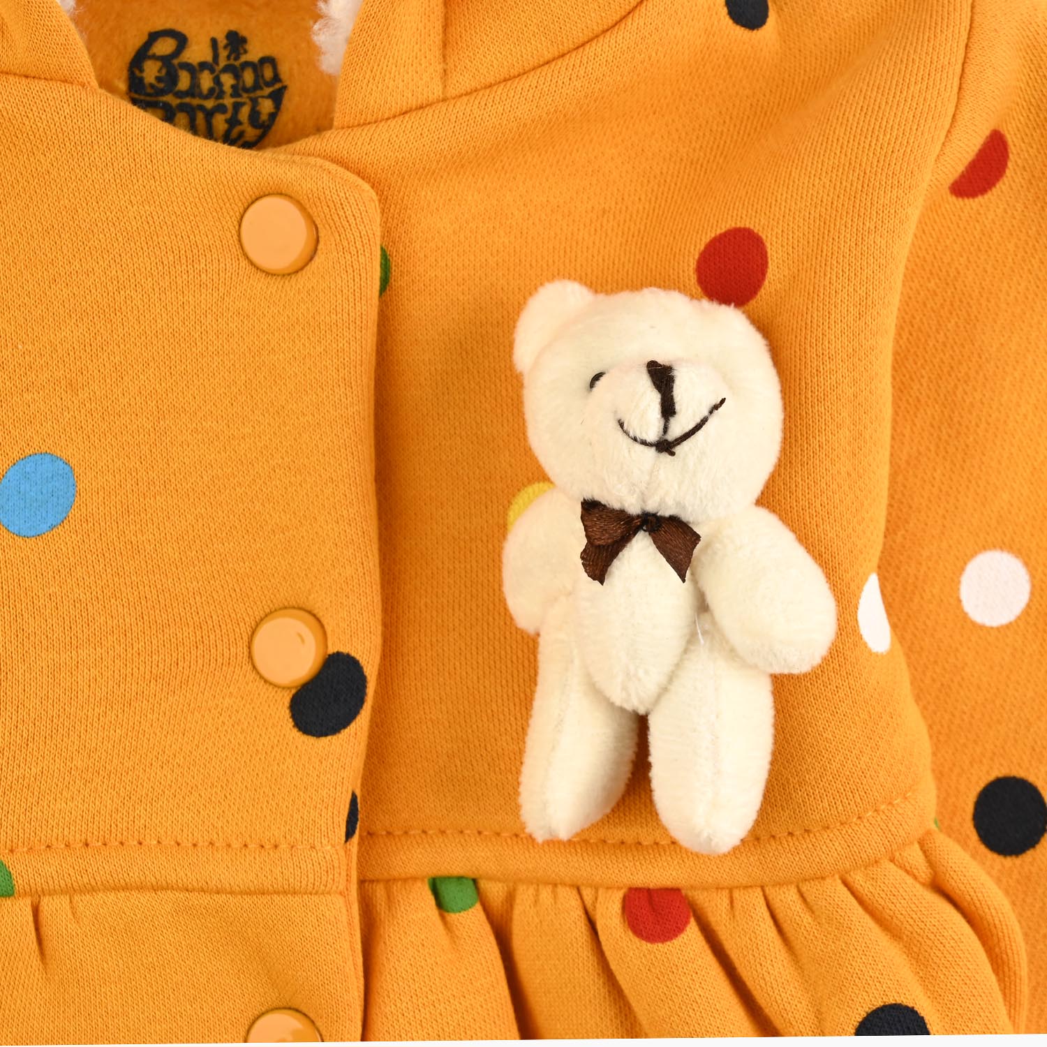 Infant Girls Fleece Knitted Jacket Rabbit-Yellow - Image 3