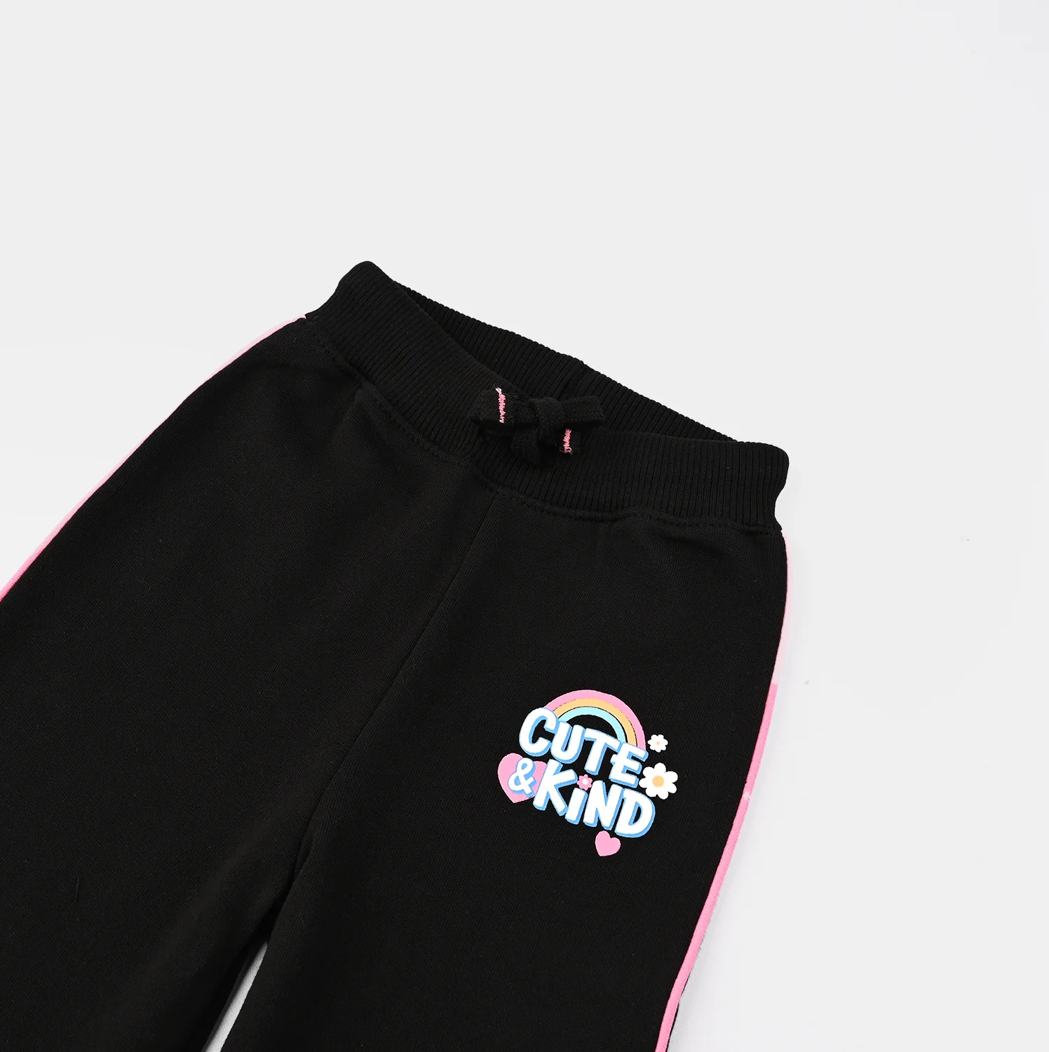 Infant Girls Fleece Pajama Cute & Kind-BLACK - Image 2