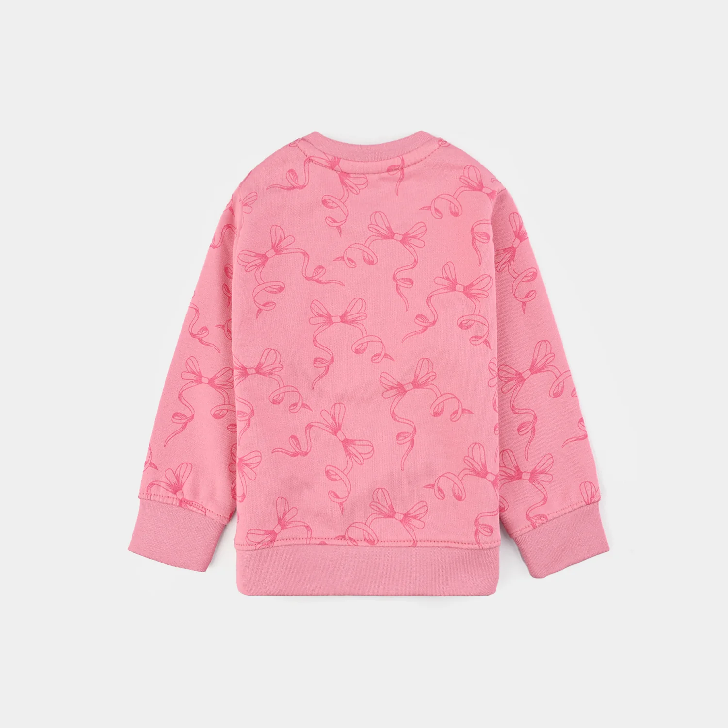 Infant Girls Fleece Sweatshirt Bow-Candy Pink - Image 4