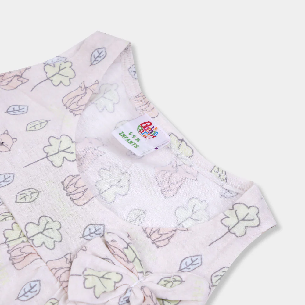 Infant Girls Frock Polka Dot & Flowers AOP - Anti White - Image 2
