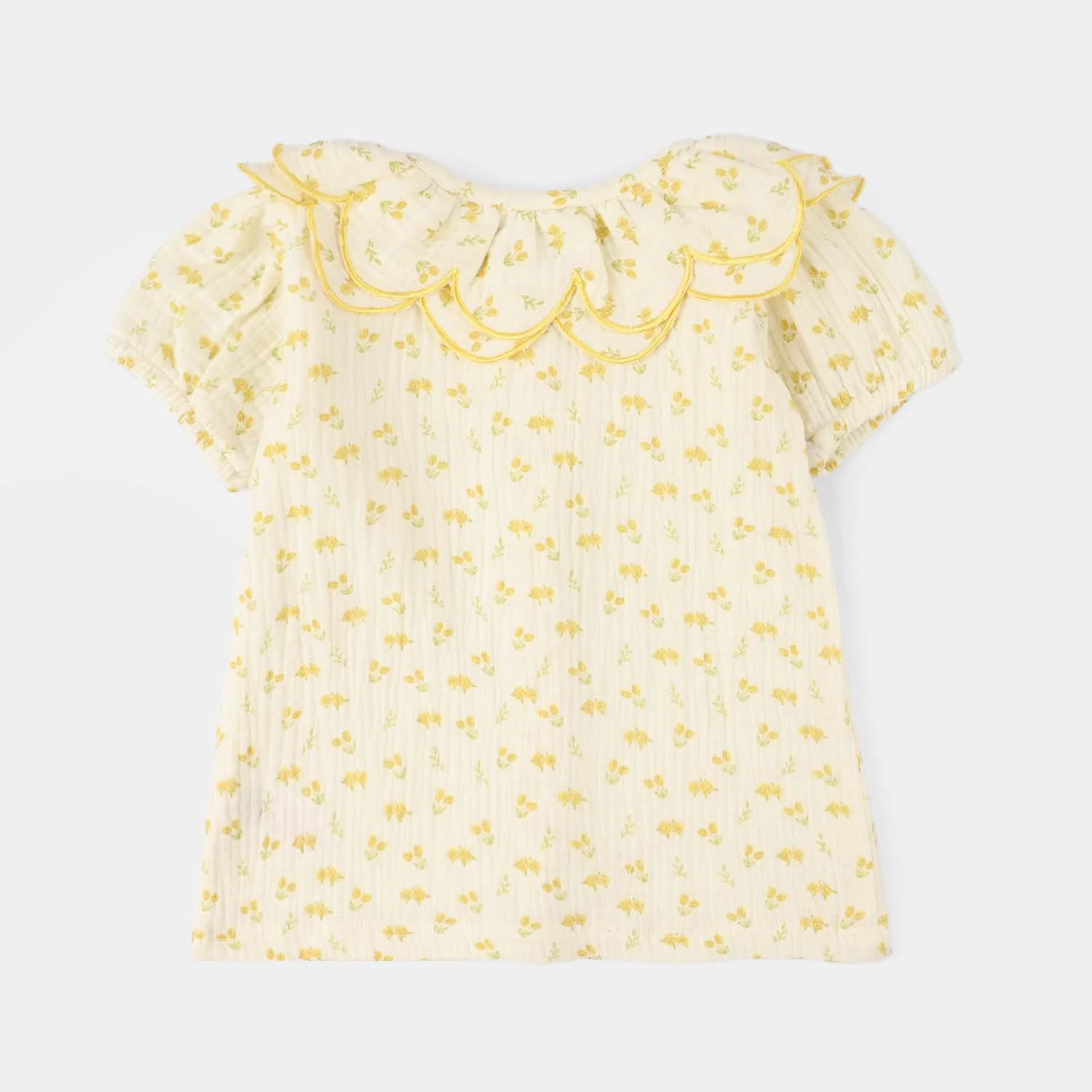 Infant Girls Gauze 2-Piece Suit (Sunflower) - Off White - Image 4