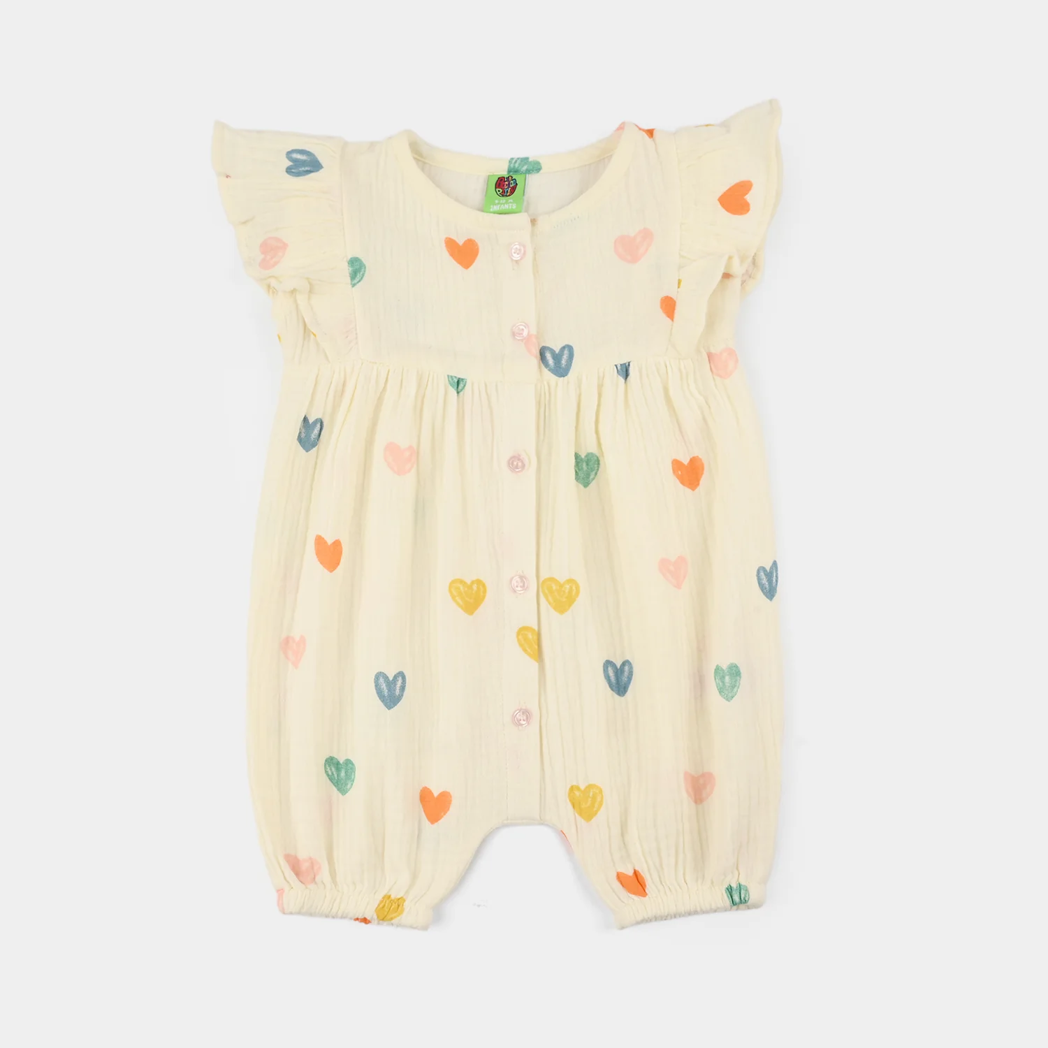 Infant Girls Gauze Woven Romper - Off White