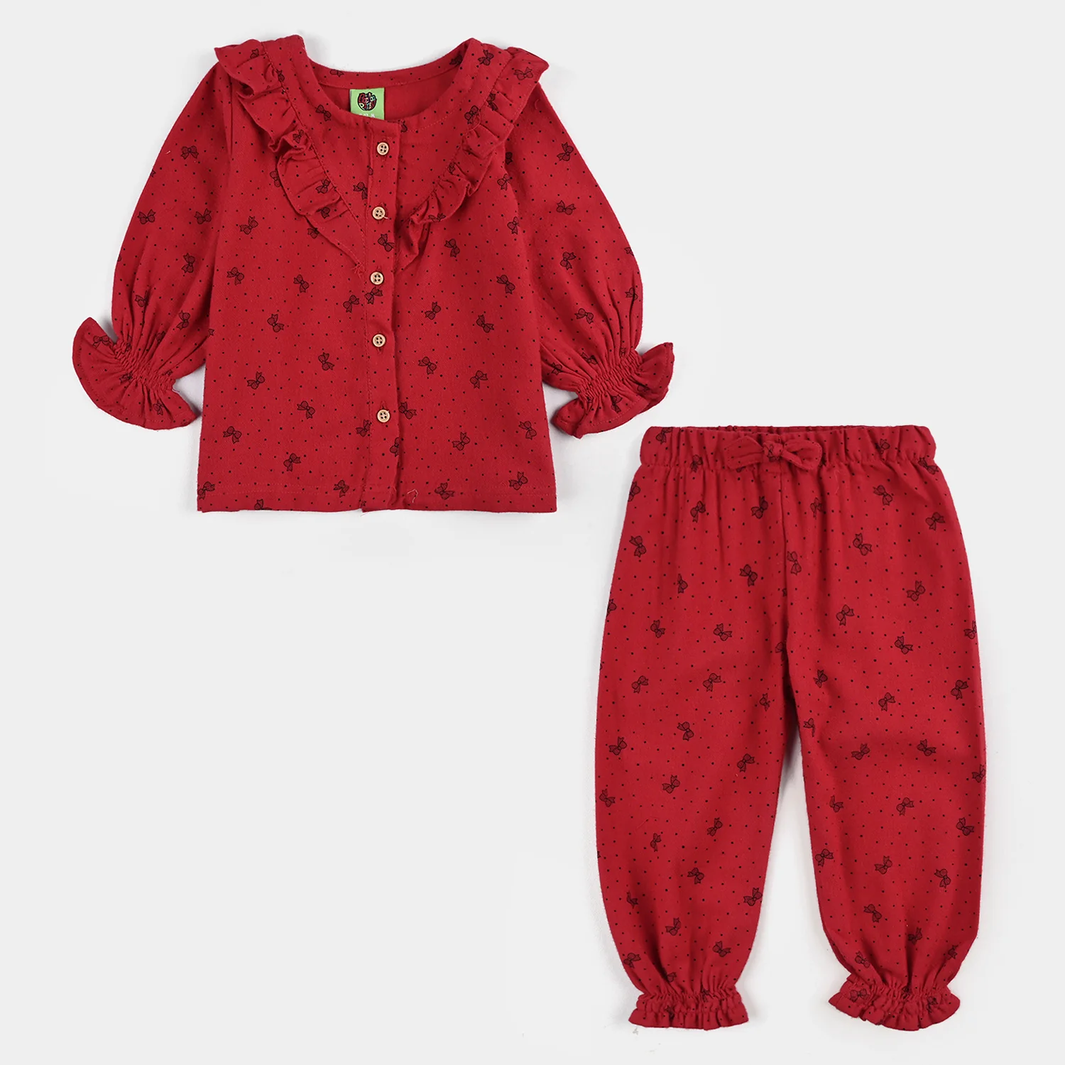 Infant Girls Georgette 2 Pc Suit - Red