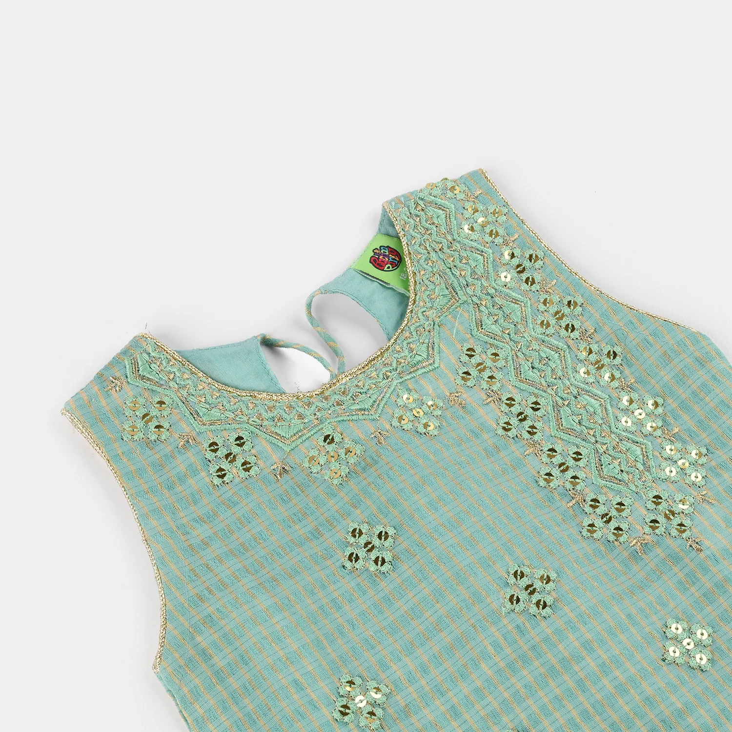Infant Girls Jacquard 2Pcs Glitter-Mint Green - Image 3