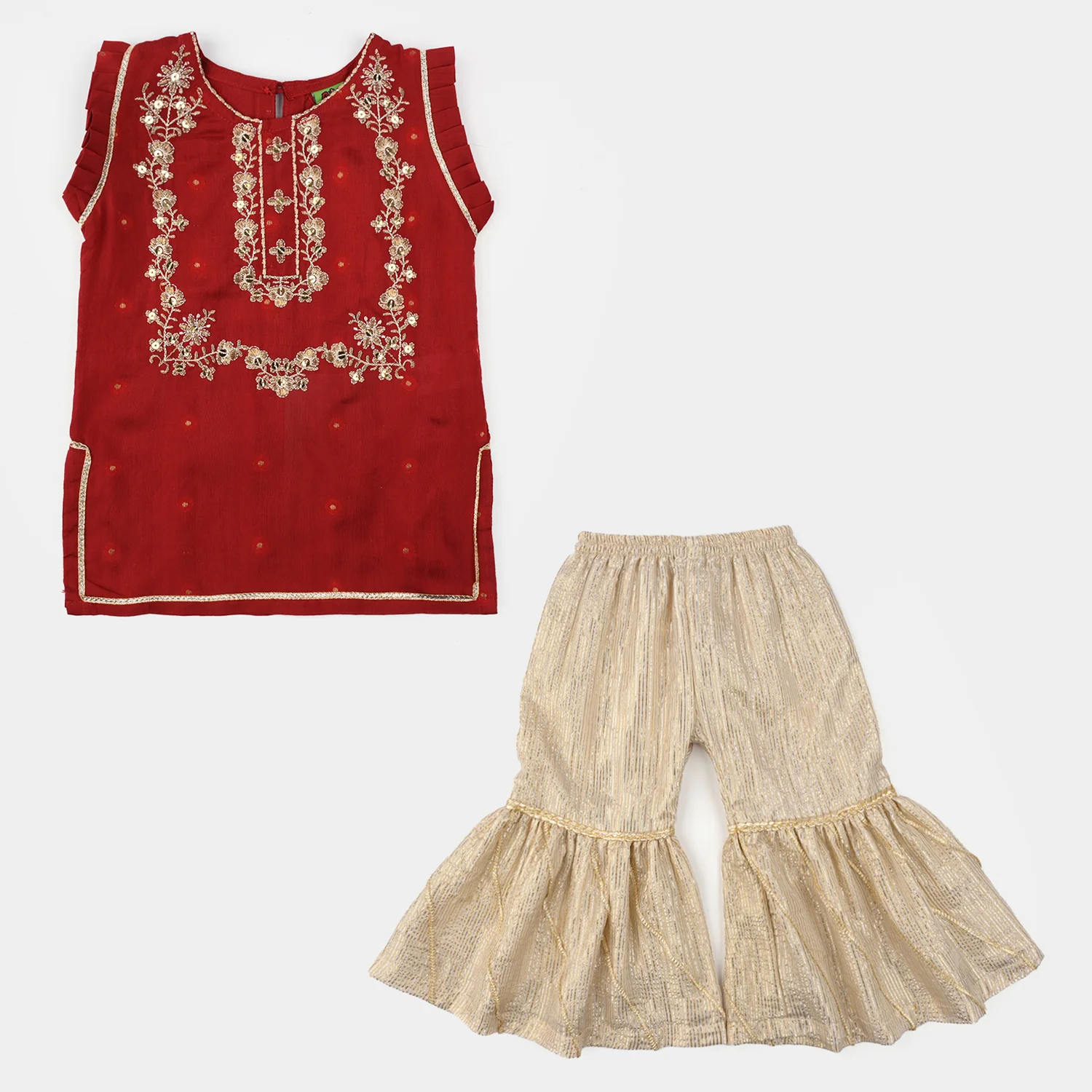 Infant Girls Jacquard 2-Piece Suit (Khumaar) - Red