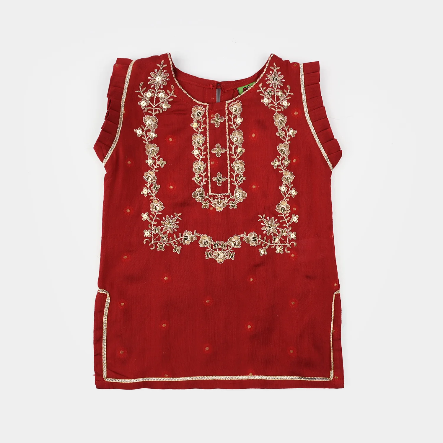 Infant Girls Jacquard 2-Piece Suit (Khumaar) - Red - Image 2