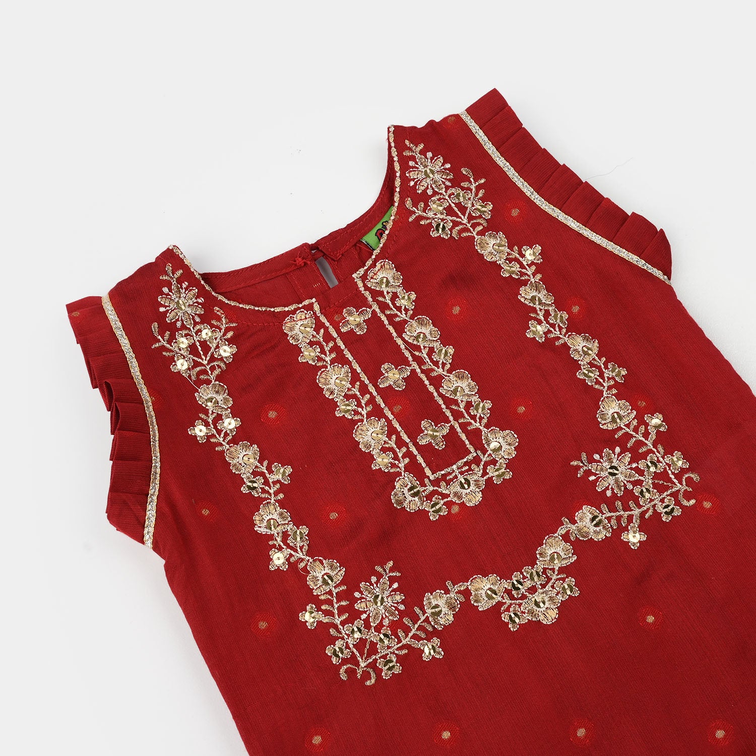 Infant Girls Jacquard 2-Piece Suit (Khumaar) - Red - Image 3