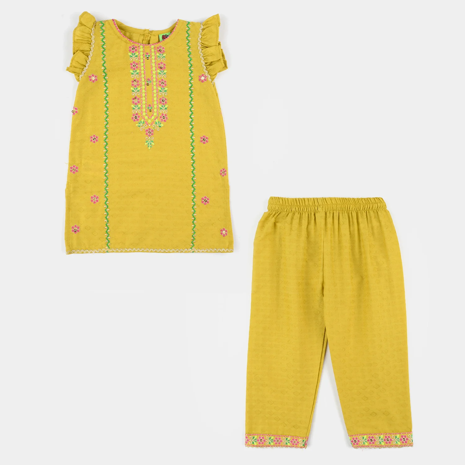 Infant Girls Jacquard 2Pcs - Olive