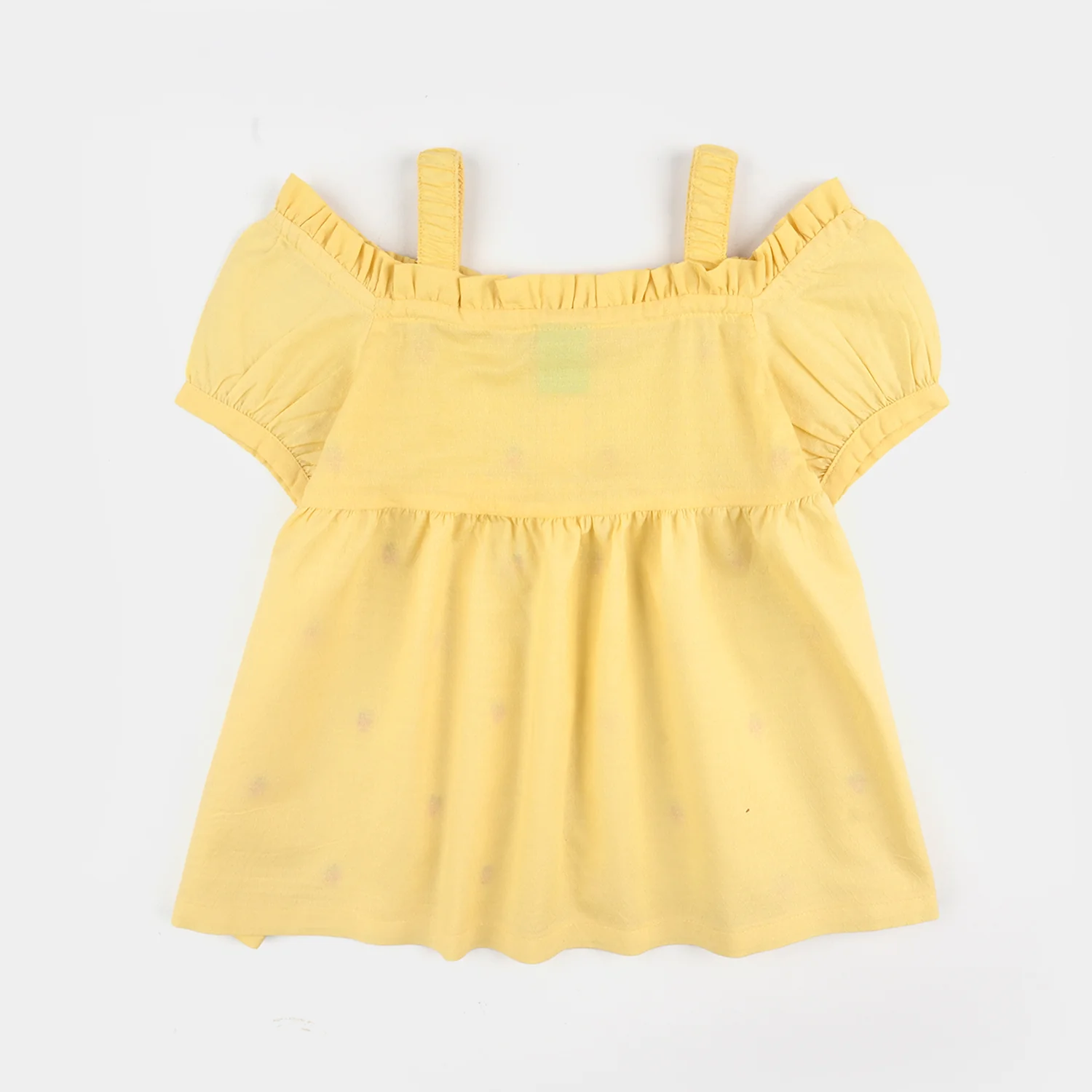 Infant Girls Jacquard Emb Top Strawberries - Yellow - Image 4