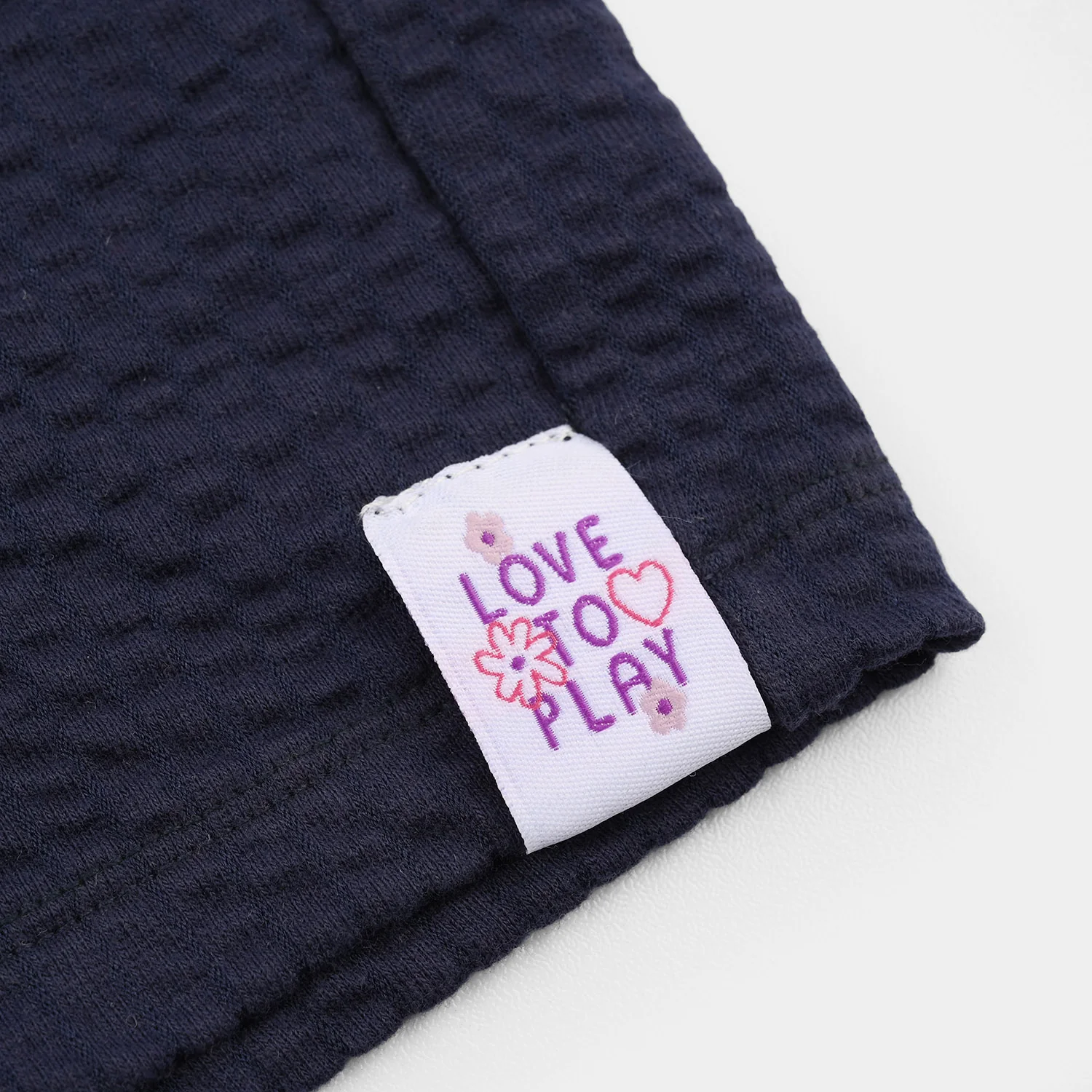 Infant Girls Jacquard Jersey Knitted Shorts (Love to Play) - Blue - Image 3