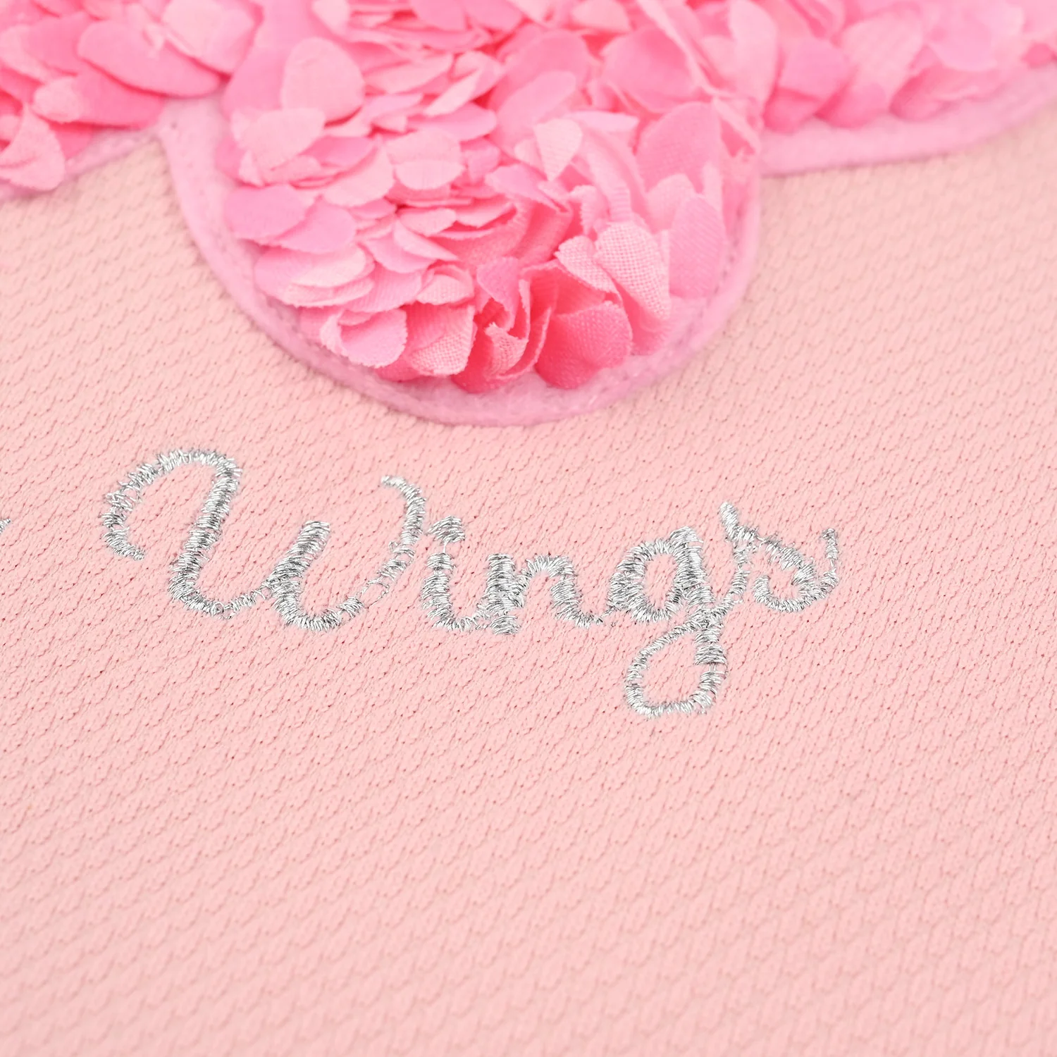 Infant Girls Jacquard Romper Blowing Wings-Pink - Image 4