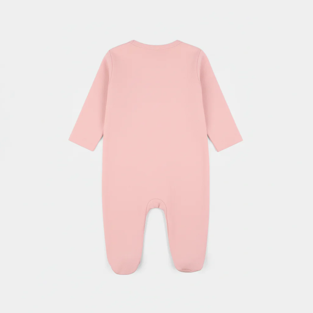 Infant Girls Jacquard Romper Blowing Wings-Pink - Image 5