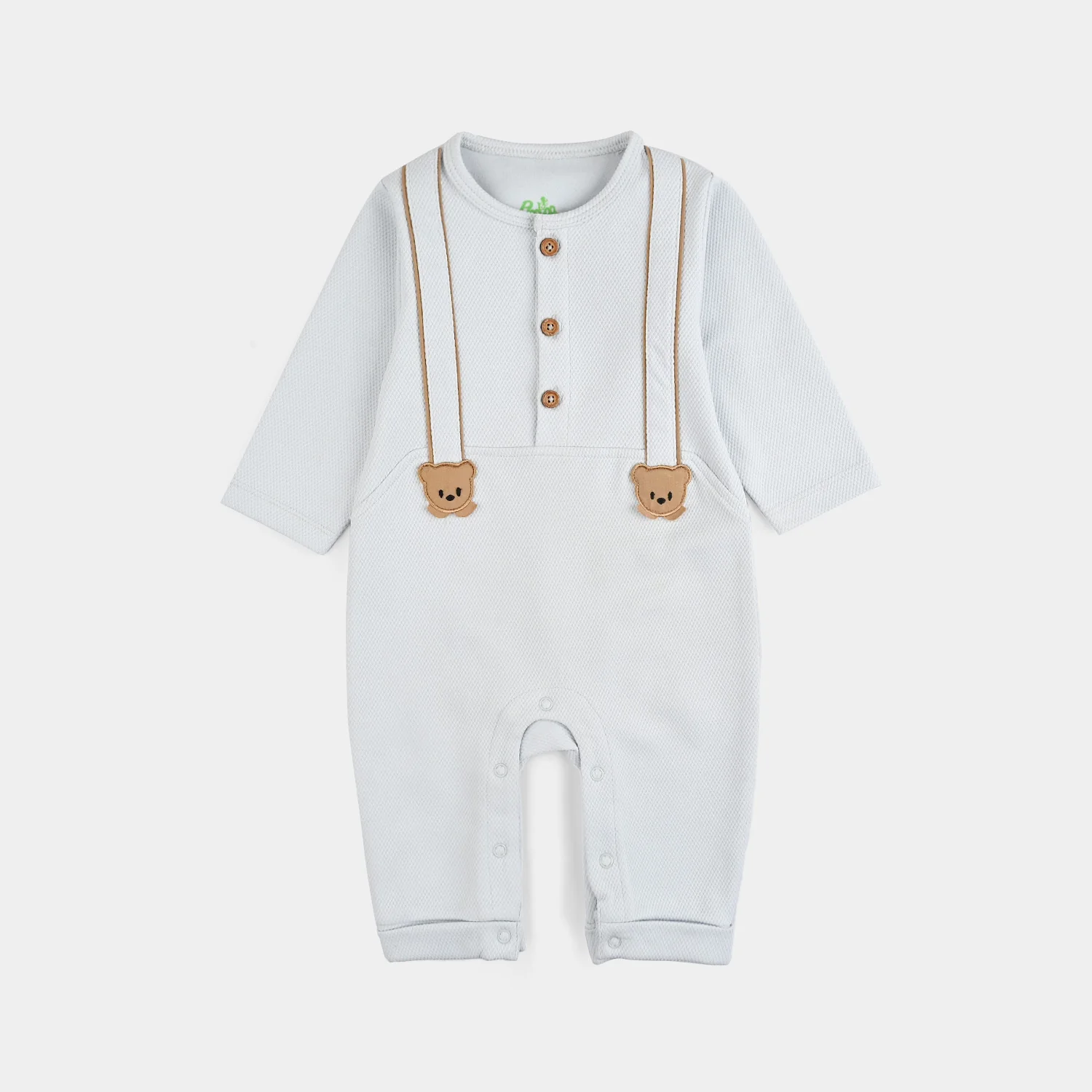 Infant Girls Jacquard Romper DEAR BEAR- White