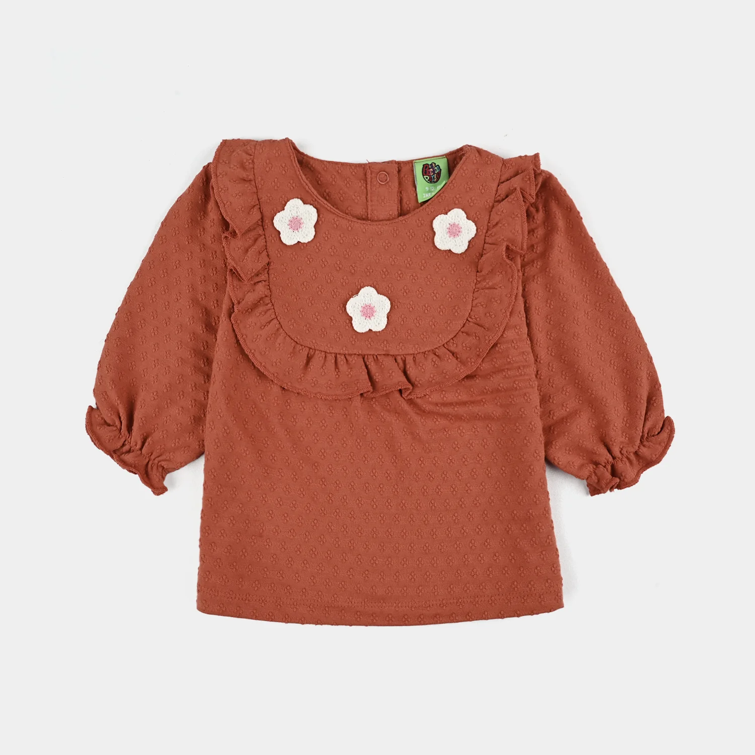 Infant Girls Jacquard Suit - Rust - Image 2
