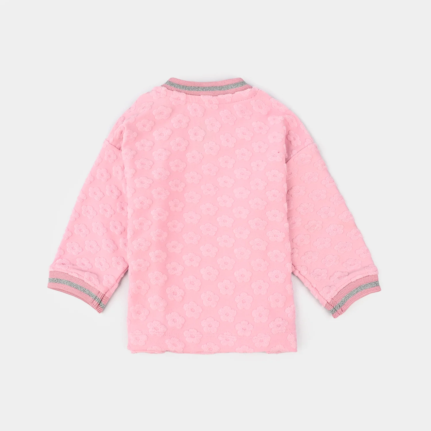 Infant Girls Jacquard T-Shirt F/S FLOWER FABRIC - Pink - Image 3
