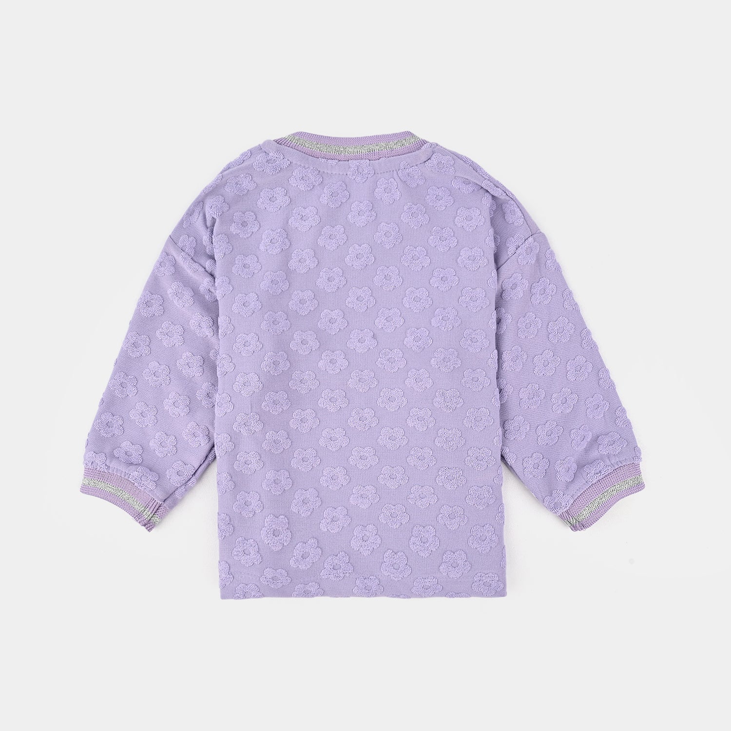 Infant Girls Jacquard T-Shirt F/S LILAC FLOWER FABRIC - Purple - Image 3
